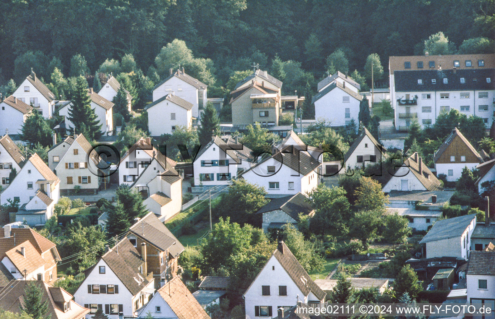 Vue aérienne de Garden City Waldstrasse depuis le ballon à Kandel dans le département Rhénanie-Palatinat, Allemagne