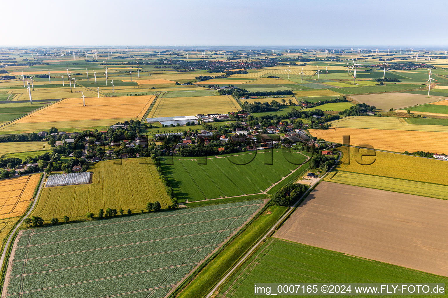 Vue oblique de Schülp dans le département Schleswig-Holstein, Allemagne