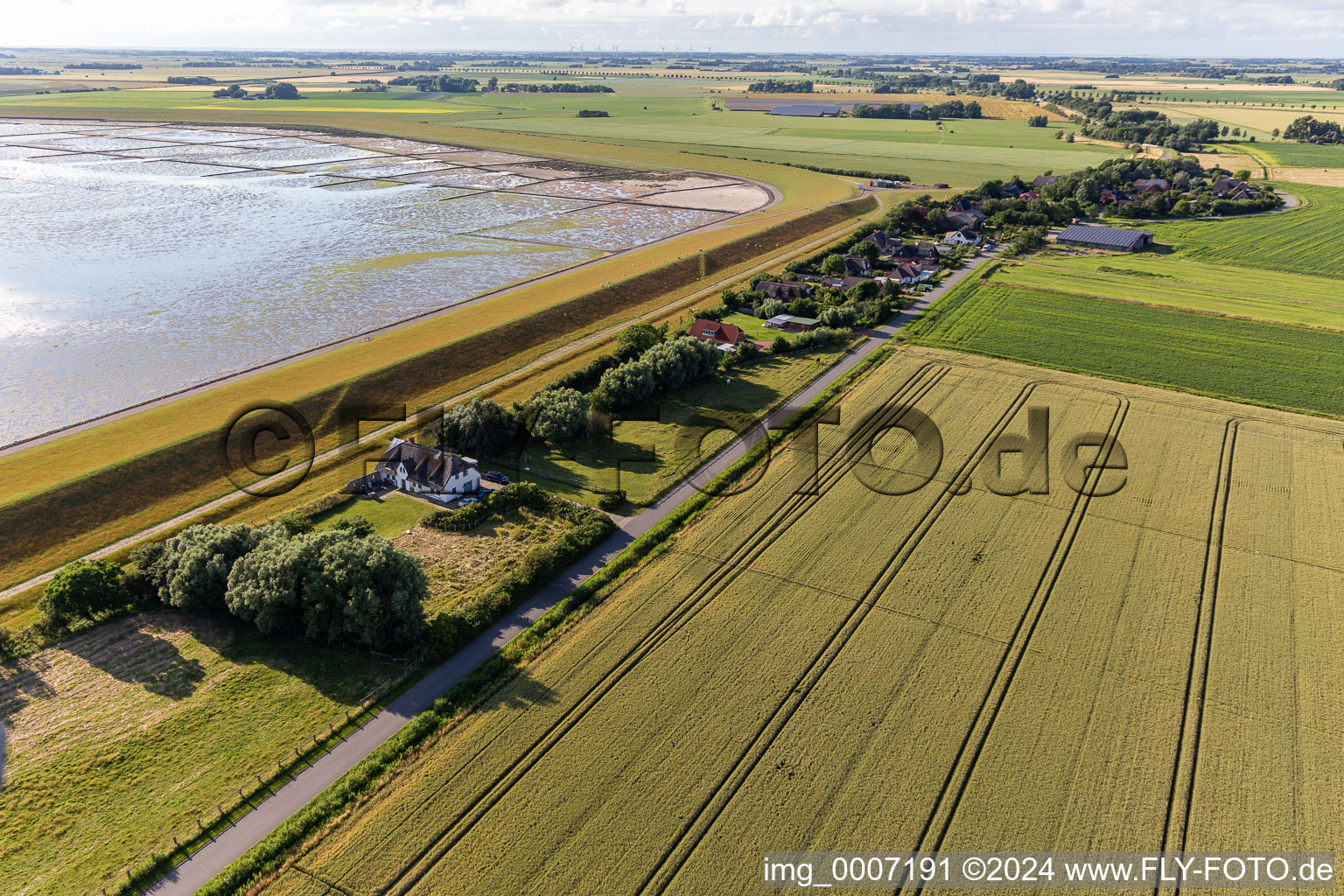 Vue aérienne de Quartier Westerdeich in Vollerwiek dans le département Schleswig-Holstein, Allemagne