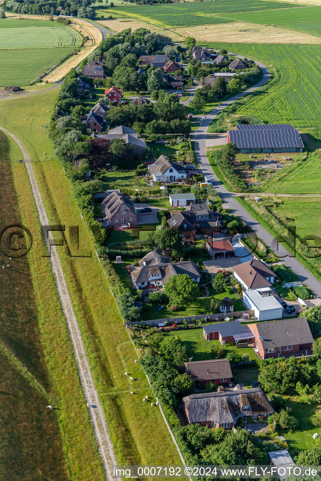 Photographie aérienne de Quartier Westerdeich in Vollerwiek dans le département Schleswig-Holstein, Allemagne