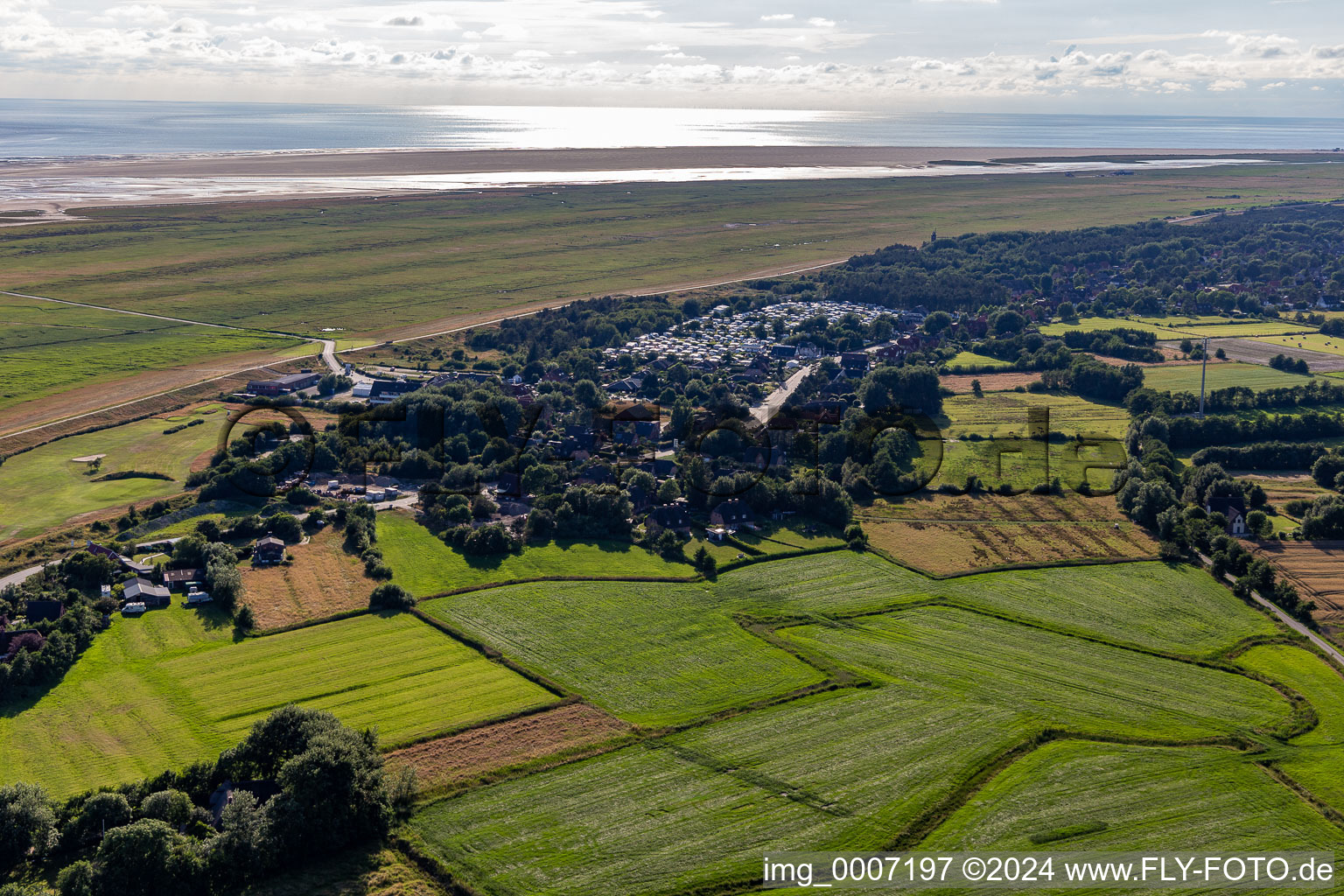 Vue aérienne de Camping Goéland argenté à le quartier Böhl-Süderhöft in Sankt Peter-Ording dans le département Schleswig-Holstein, Allemagne