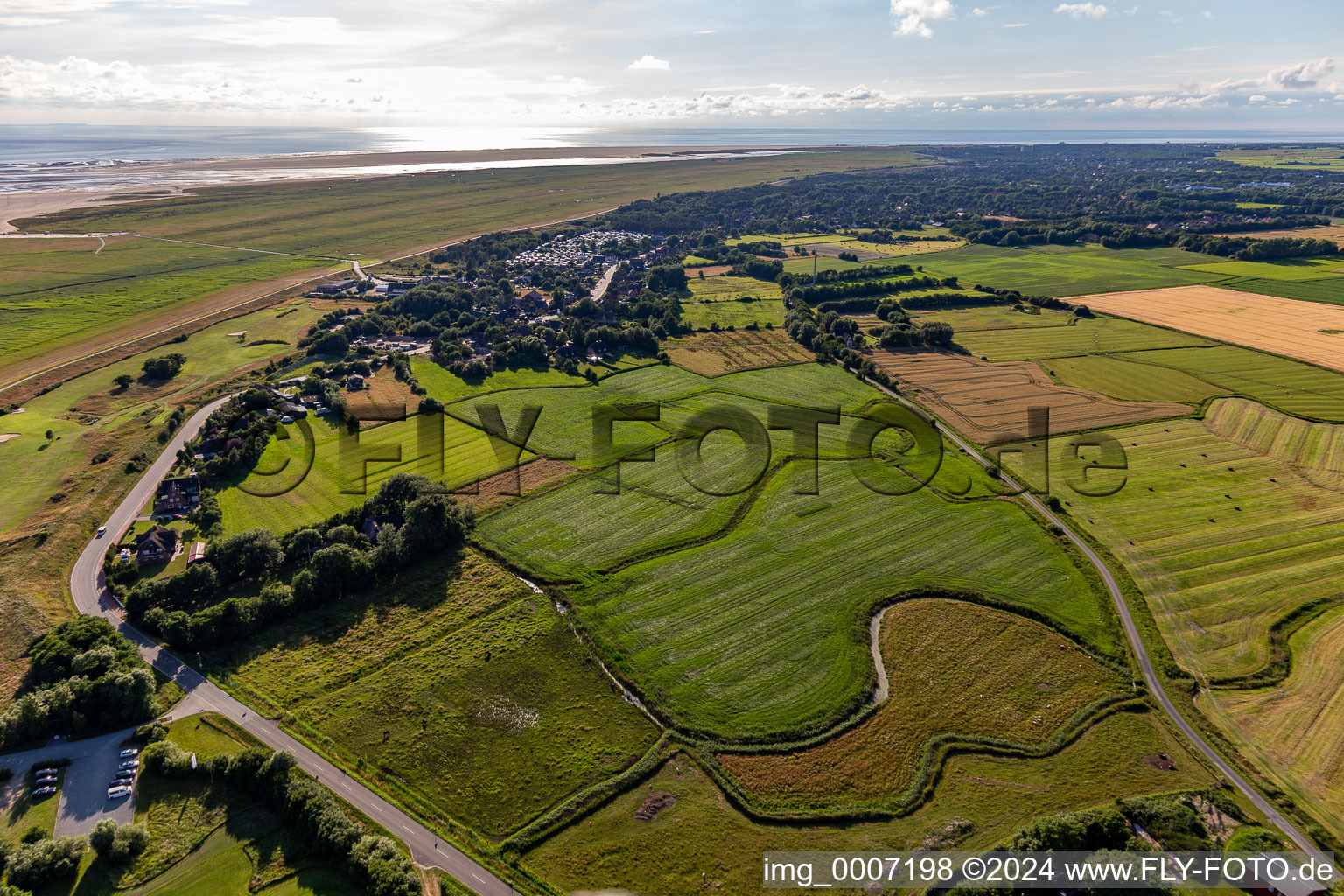 Vue aérienne de Camping Goéland argenté à le quartier Böhl-Süderhöft in Sankt Peter-Ording dans le département Schleswig-Holstein, Allemagne