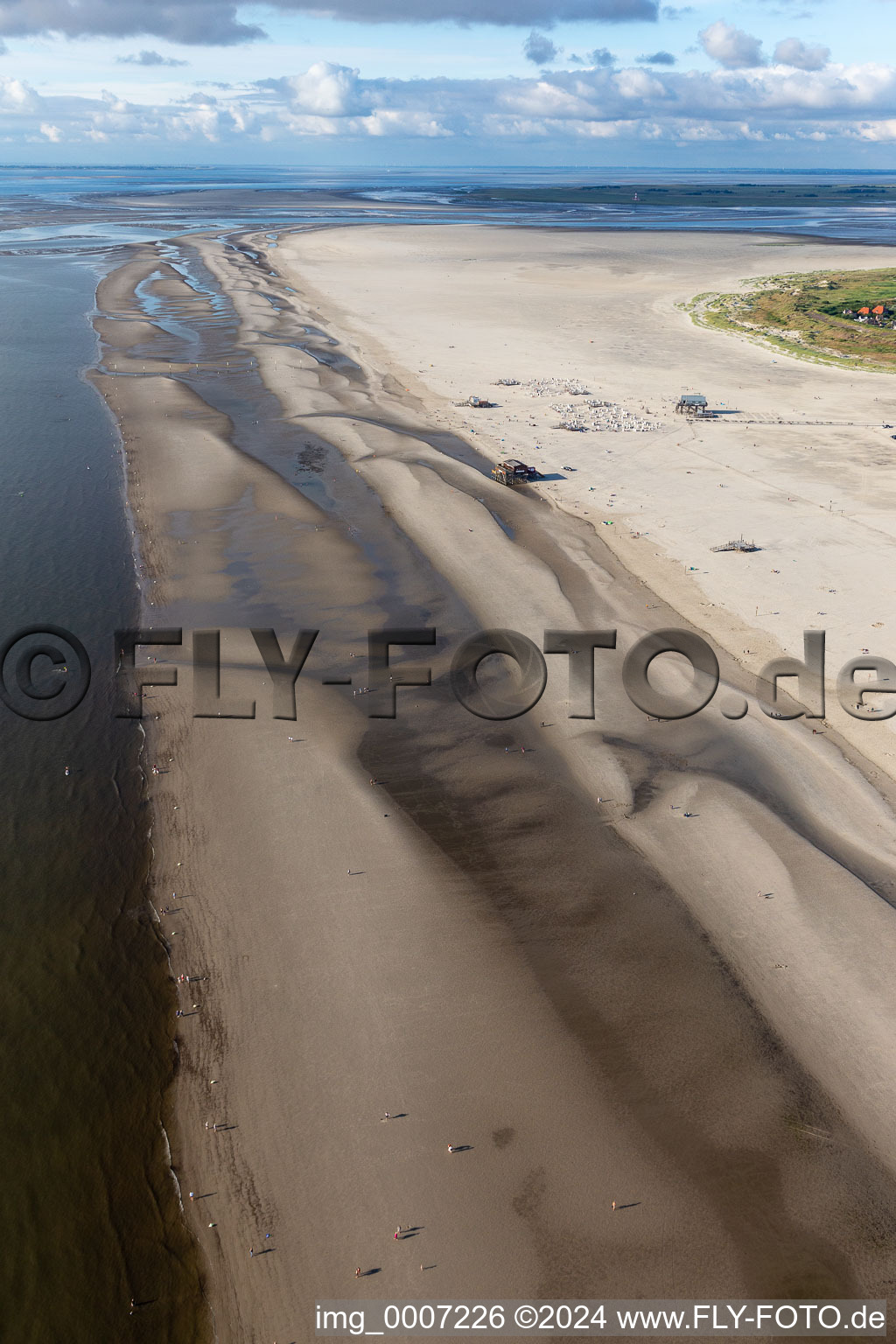 Vue aérienne de Plage pour chiens à Norstrand Ording à Sankt Peter-Ording dans le département Schleswig-Holstein, Allemagne