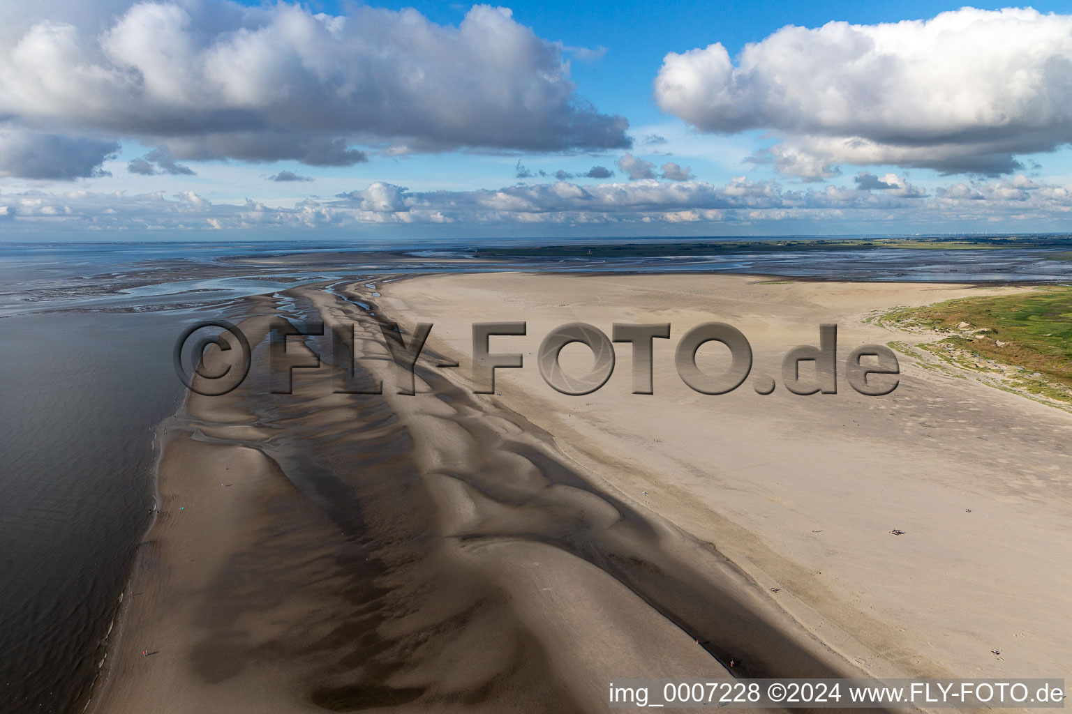 Vue aérienne de Plage pour chiens à Norstrand Ording à le quartier Ording in Sankt Peter-Ording dans le département Schleswig-Holstein, Allemagne