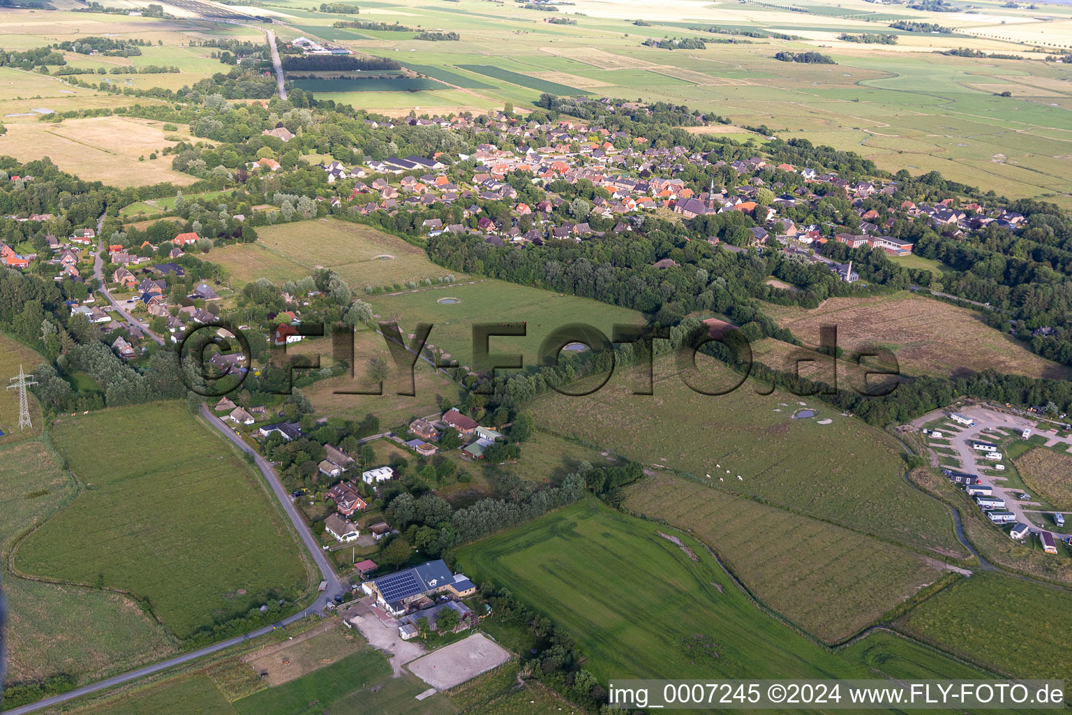 Vue aérienne de Quartier Osterende in Tating dans le département Schleswig-Holstein, Allemagne