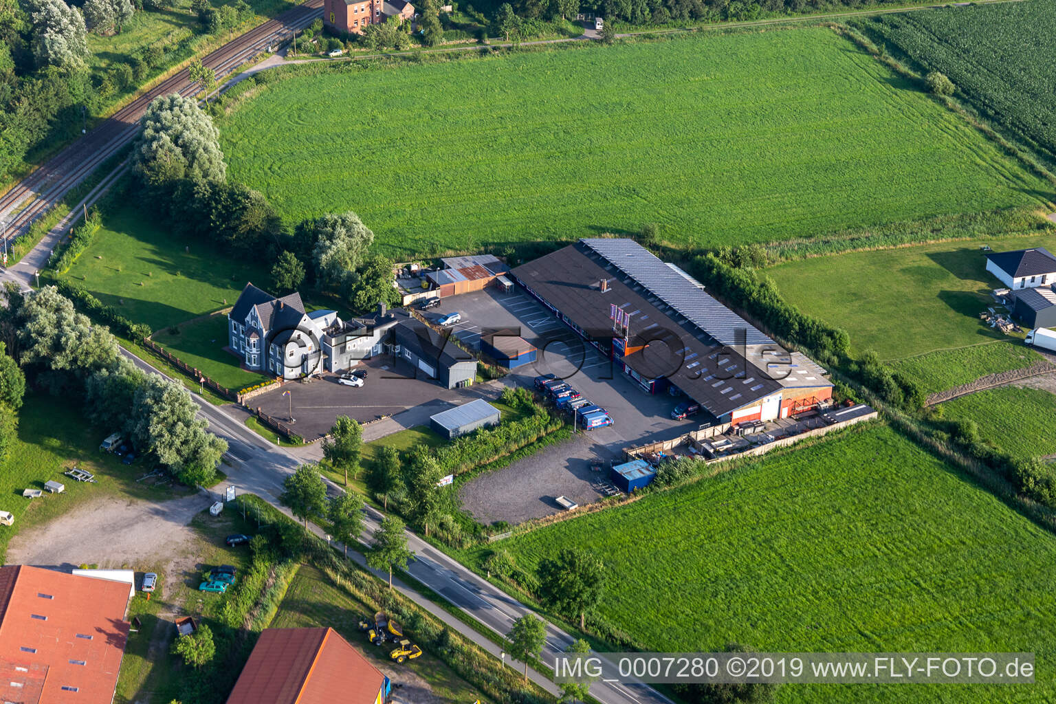 Vue aérienne de Quartier Hörn in Friedrichstadt dans le département Schleswig-Holstein, Allemagne