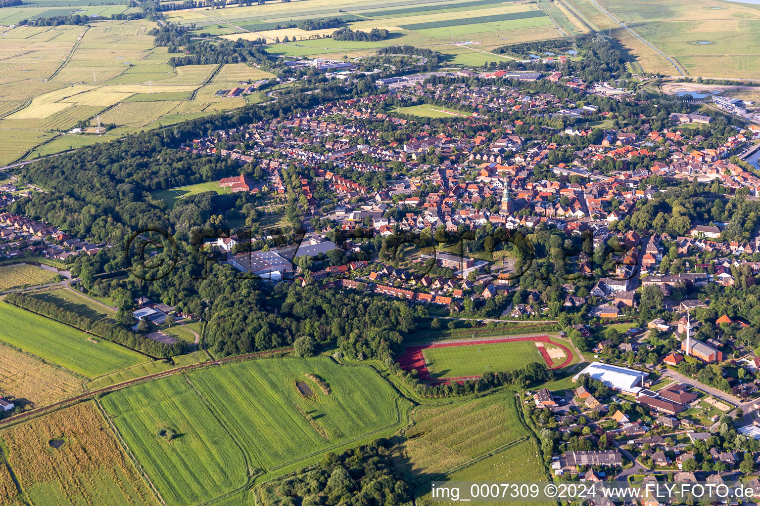 Vue oblique de Tönning dans le département Schleswig-Holstein, Allemagne