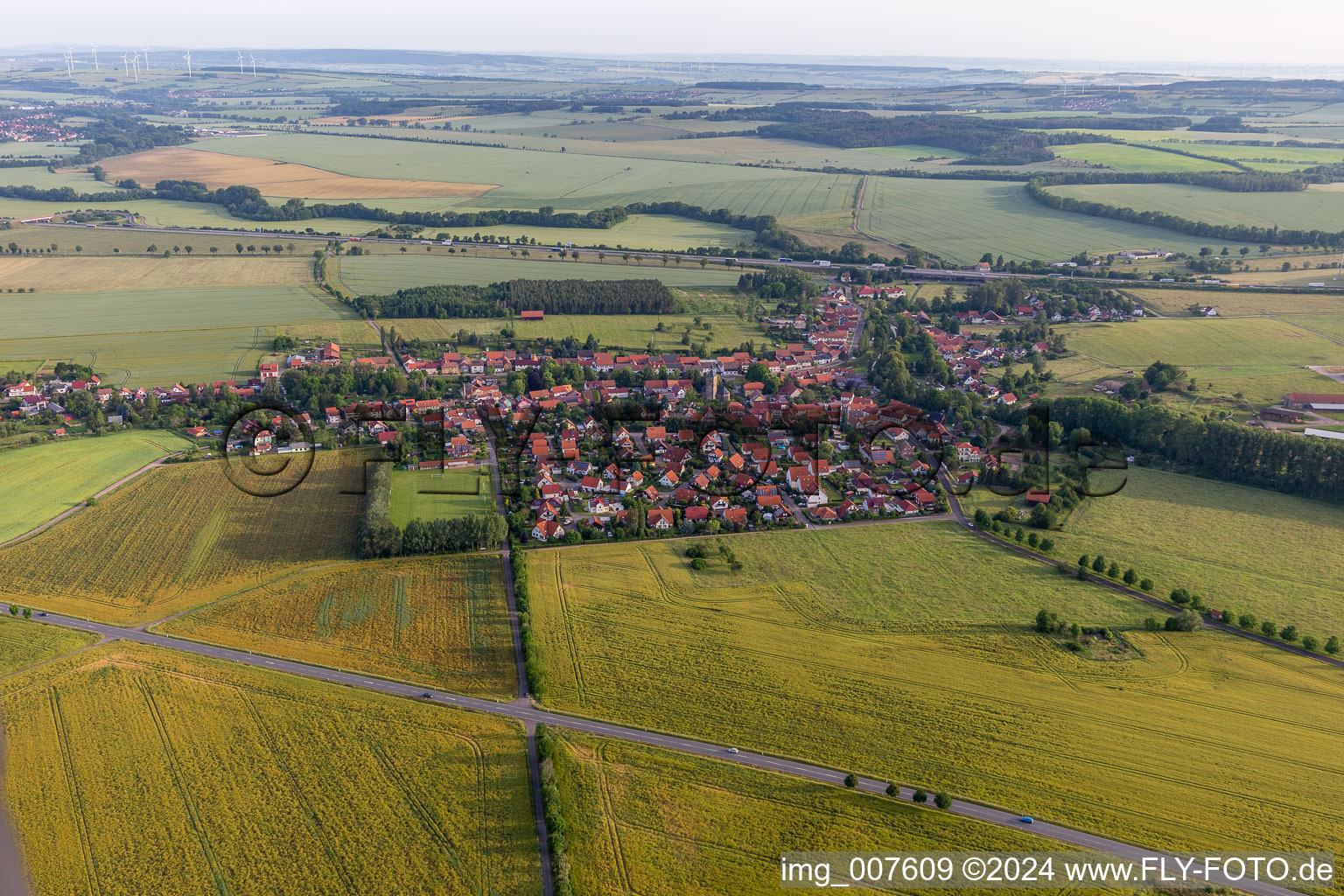 Vue aérienne de Leina dans le département Thuringe, Allemagne