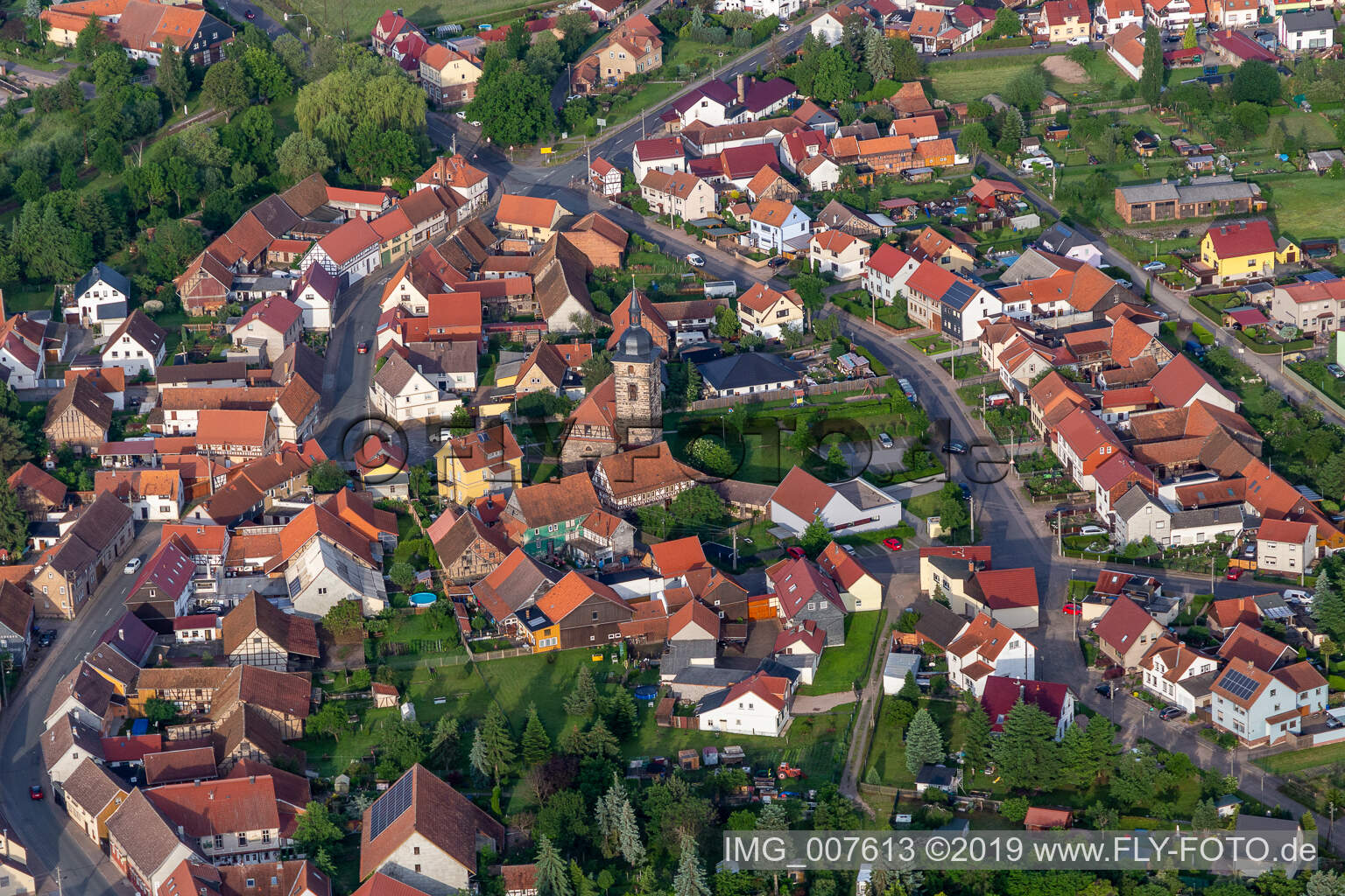 Photographie aérienne de Vue des rues et des maisons des quartiers résidentiels à Wahlwinkel dans le département Thuringe, Allemagne