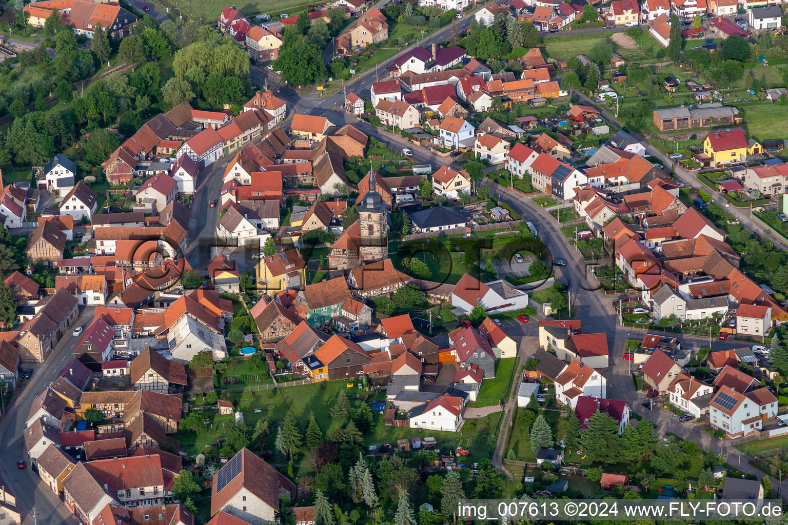 Photographie aérienne de Vue des rues et des maisons des quartiers résidentiels à Wahlwinkel dans le département Thuringe, Allemagne