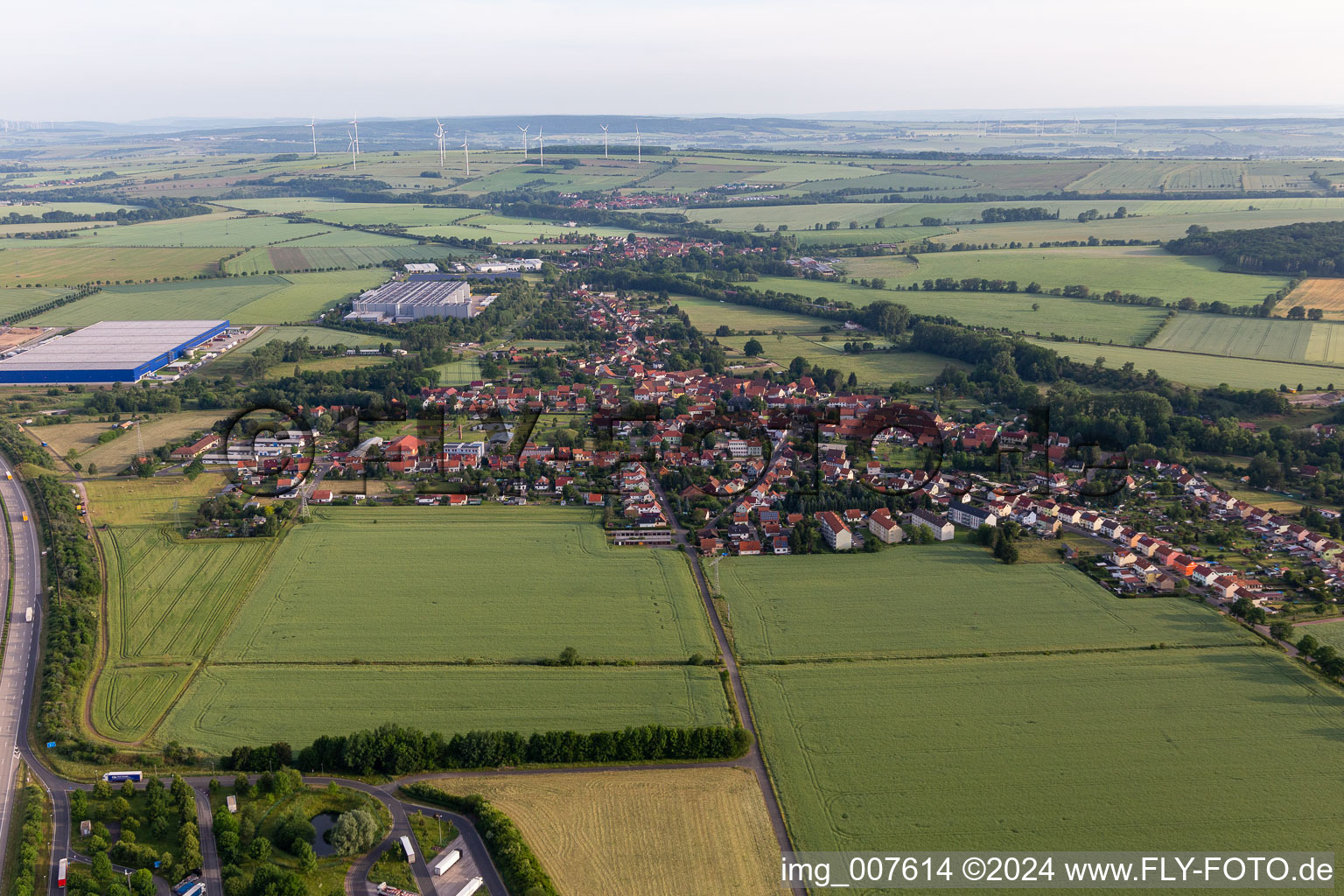 Vue aérienne de Quartier Hörselgau in Hörsel dans le département Thuringe, Allemagne