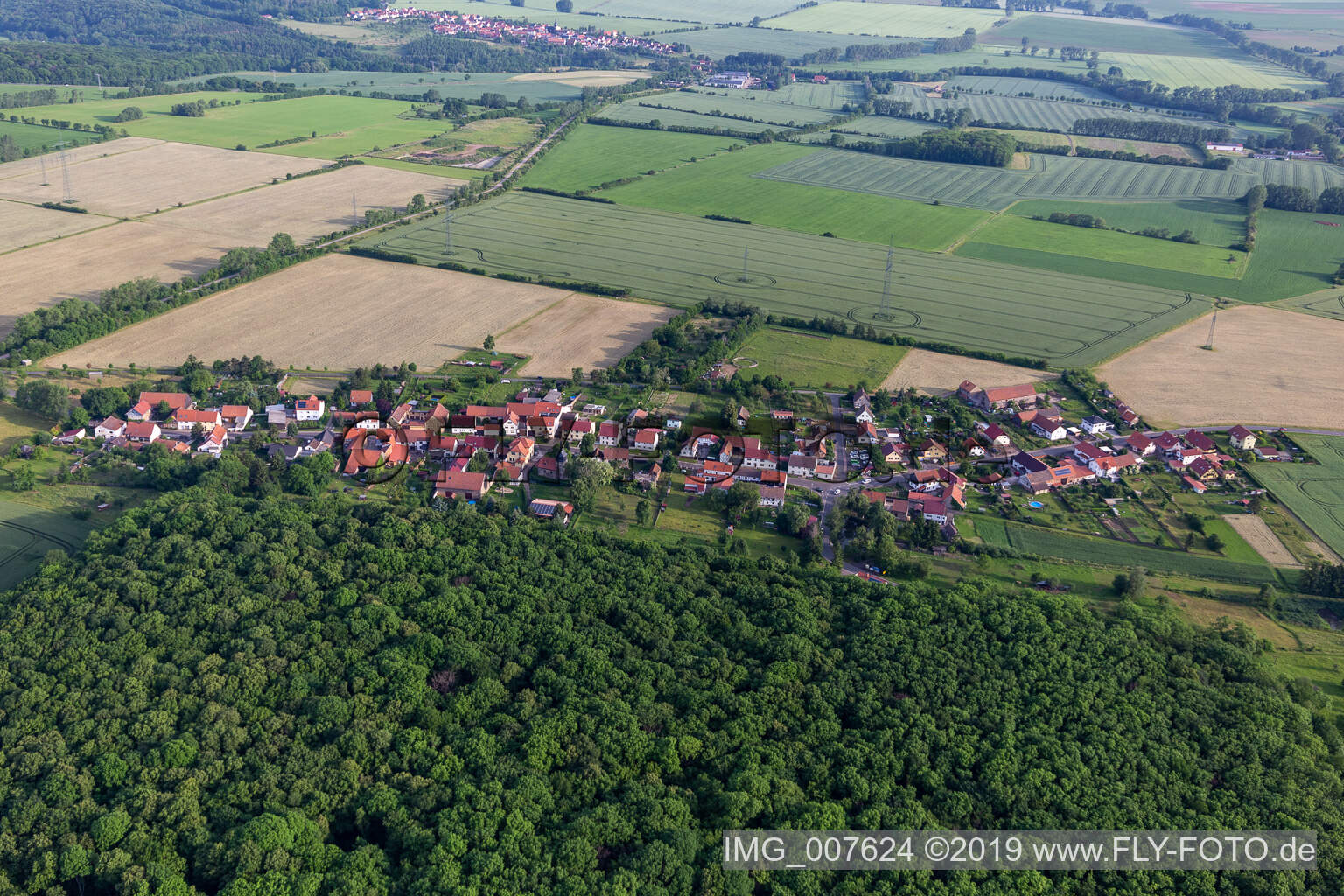 Vue aérienne de Weingarten dans le département Thuringe, Allemagne