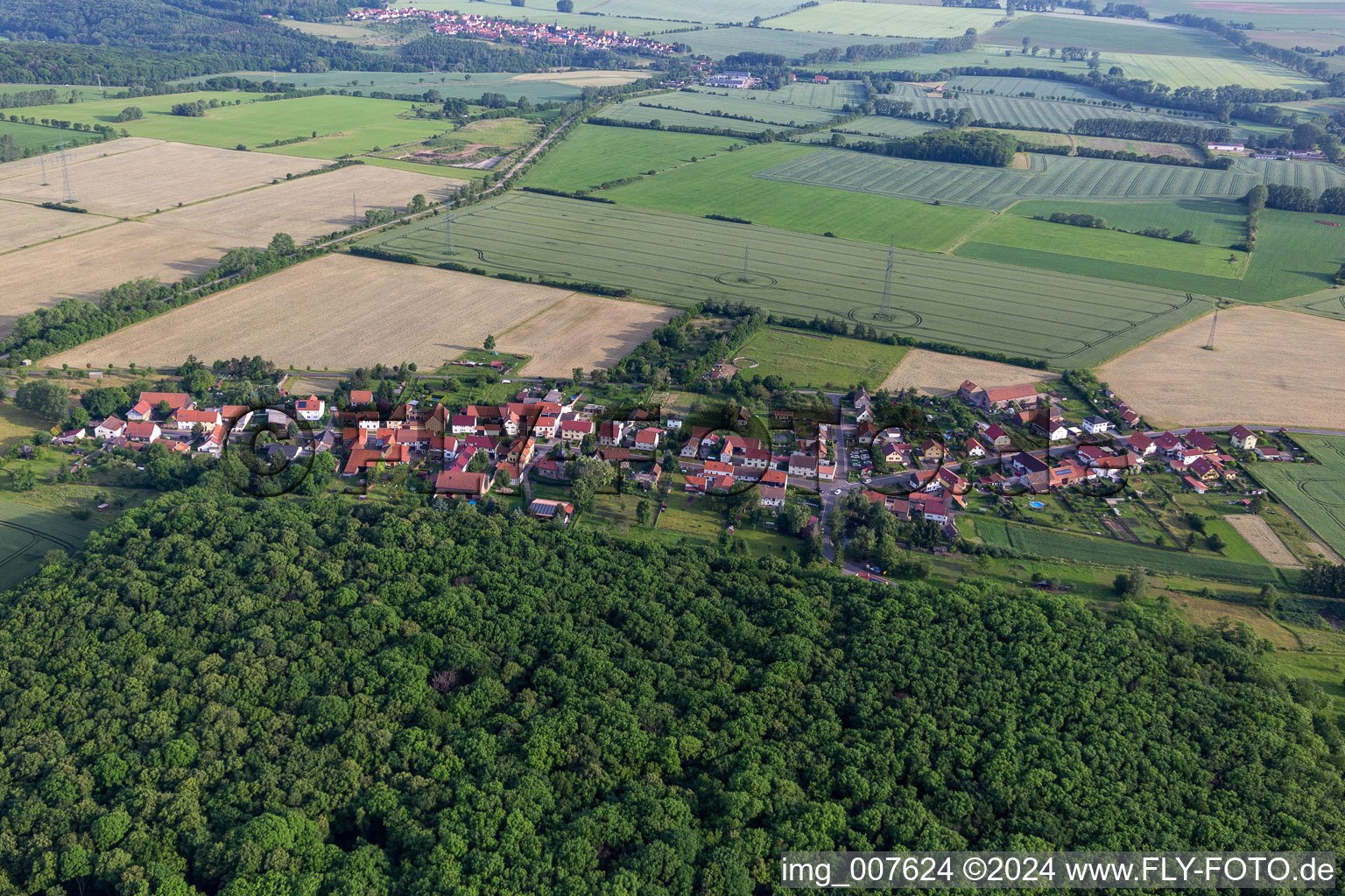 Vue aérienne de Weingarten dans le département Thuringe, Allemagne