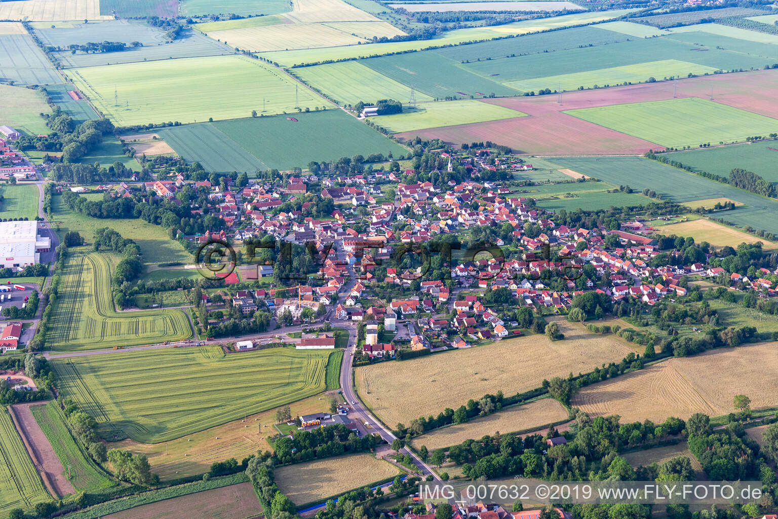 Vue aérienne de Sonneborn dans le département Thuringe, Allemagne