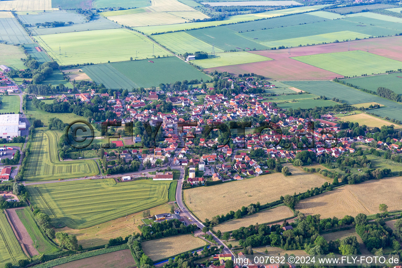 Vue aérienne de Sonneborn dans le département Thuringe, Allemagne