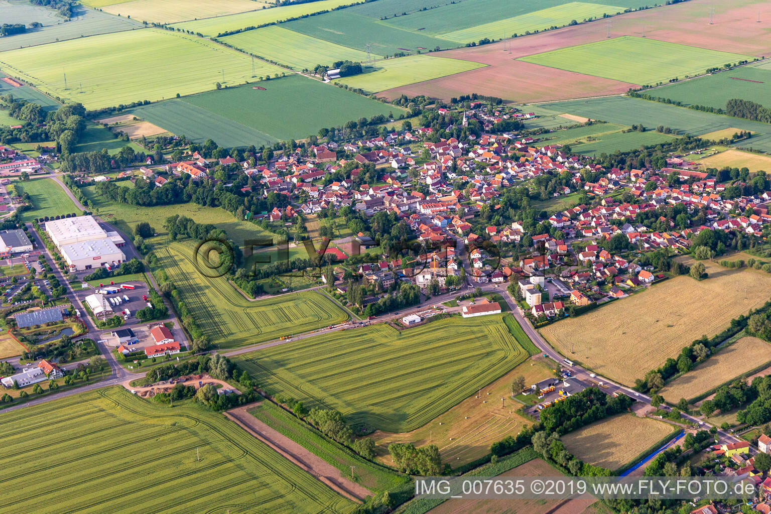 Vue aérienne de Sonneborn dans le département Thuringe, Allemagne