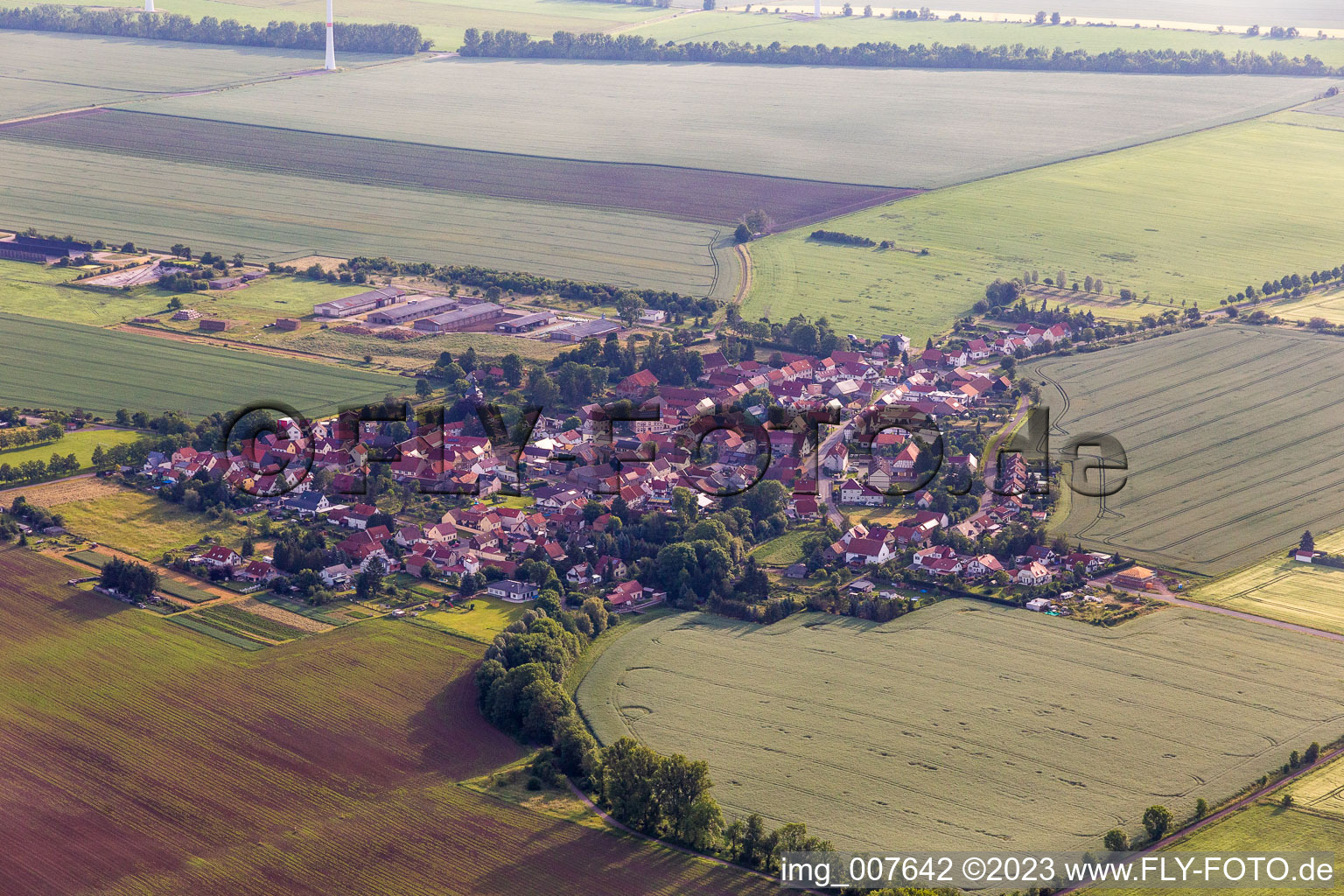 Vue aérienne de Nessetal dans le département Thuringe, Allemagne