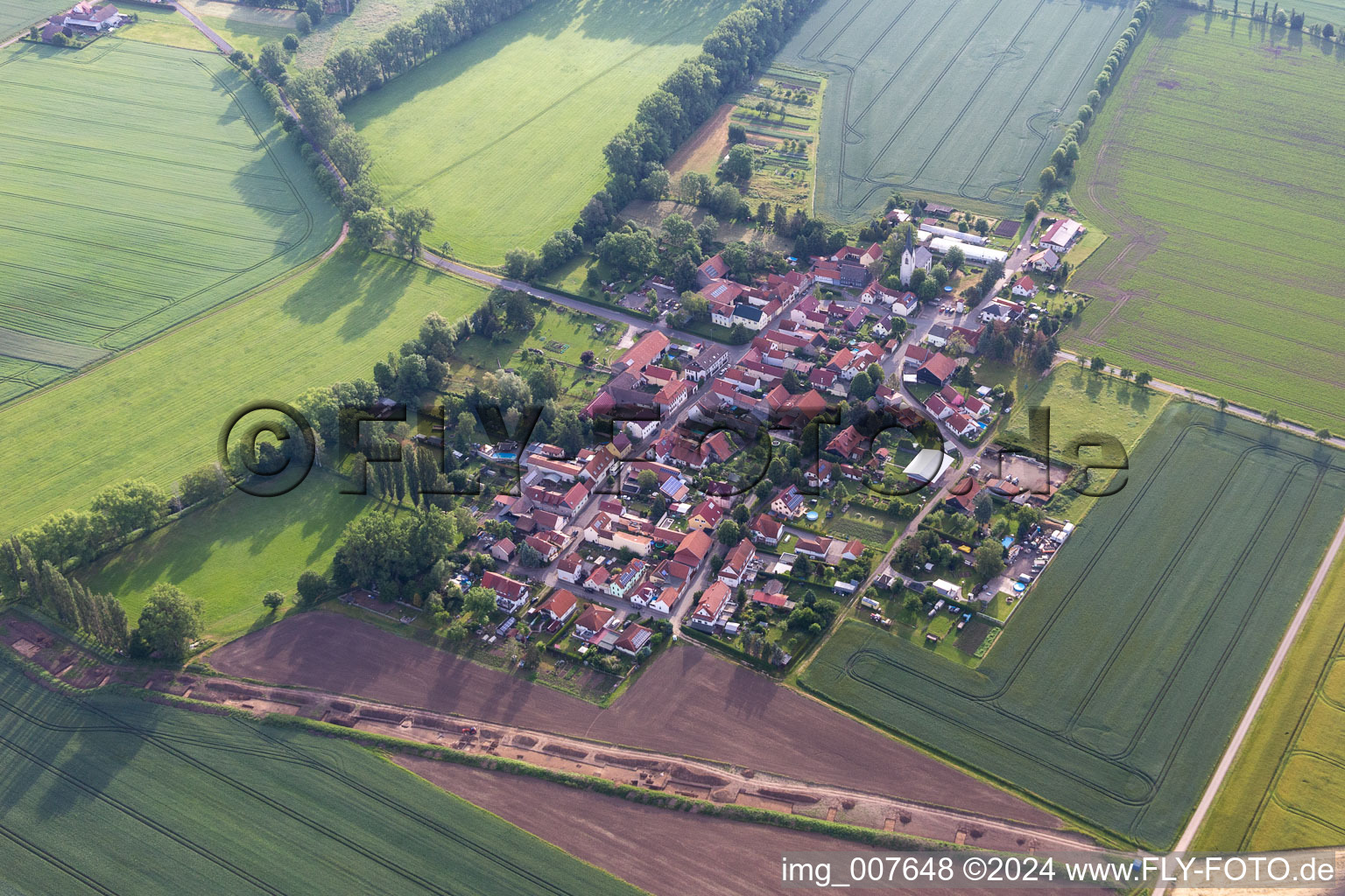 Vue aérienne de Quartier Pfullendorf in Nessetal dans le département Thuringe, Allemagne