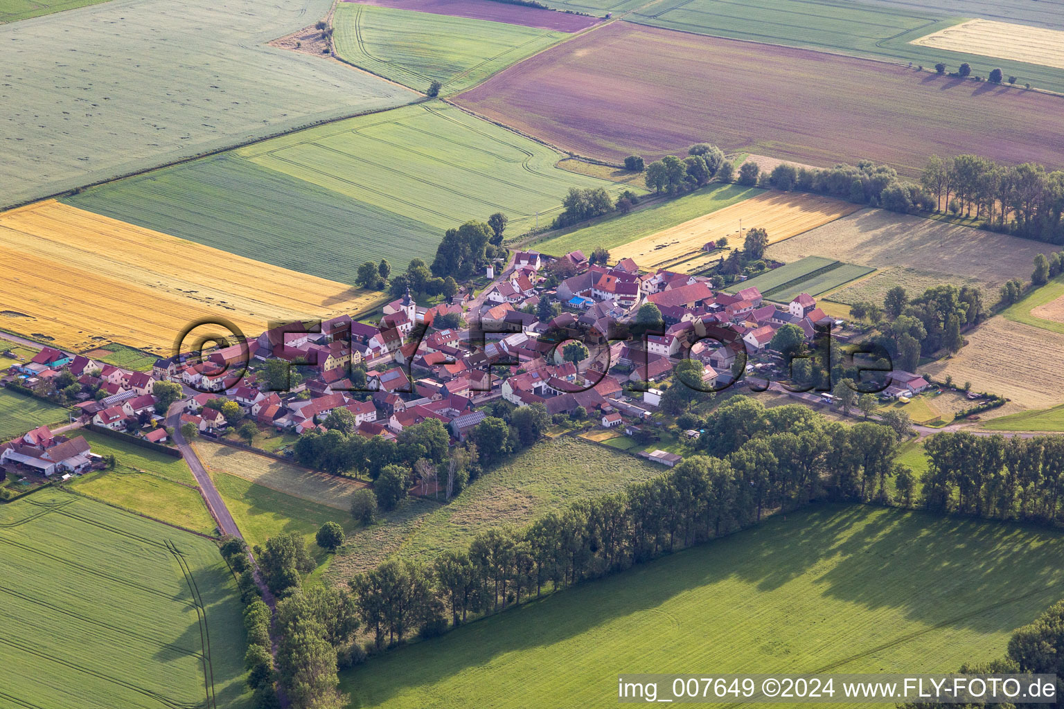 Vue aérienne de Hausen dans le département Thuringe, Allemagne