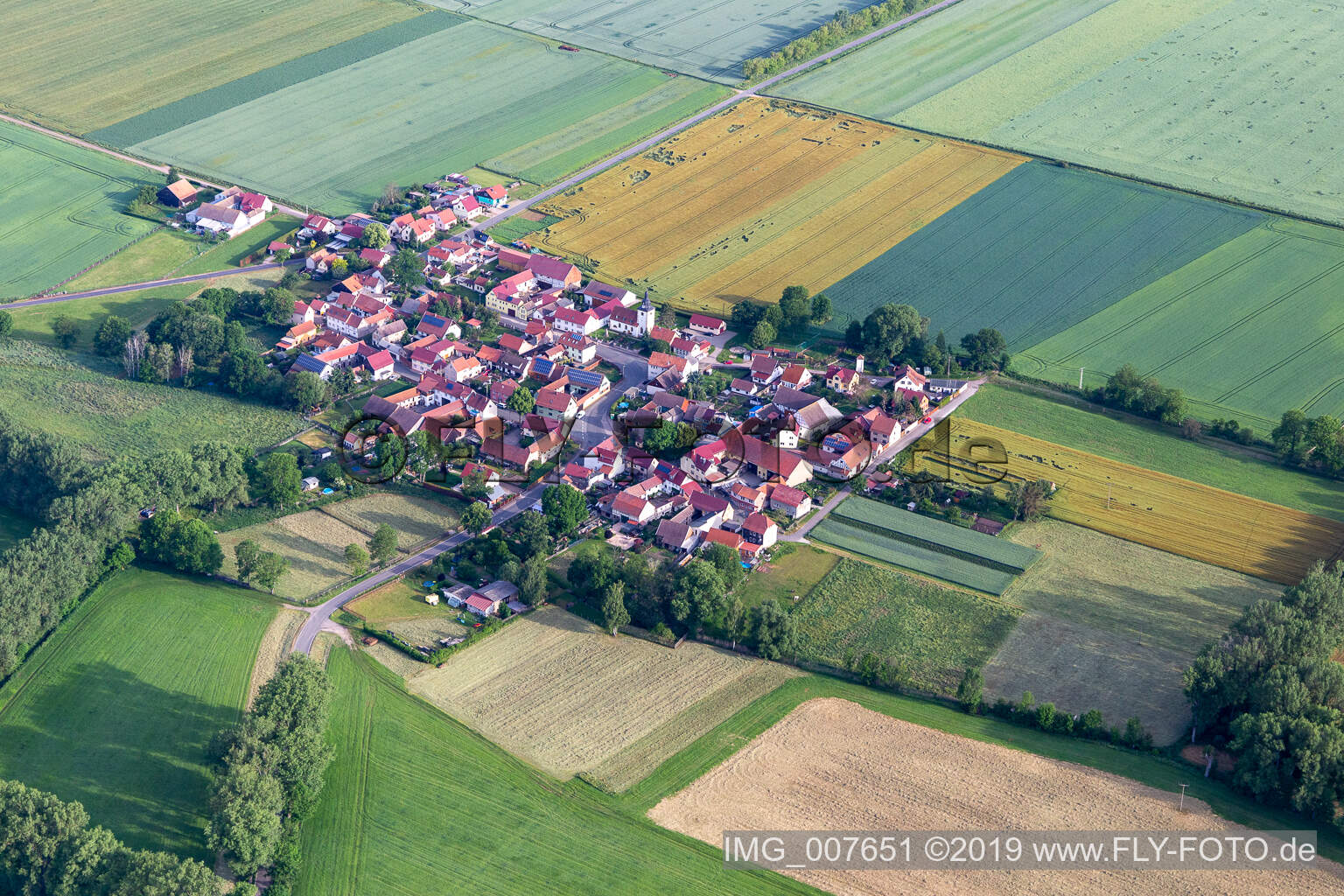Photographie aérienne de Hausen dans le département Thuringe, Allemagne