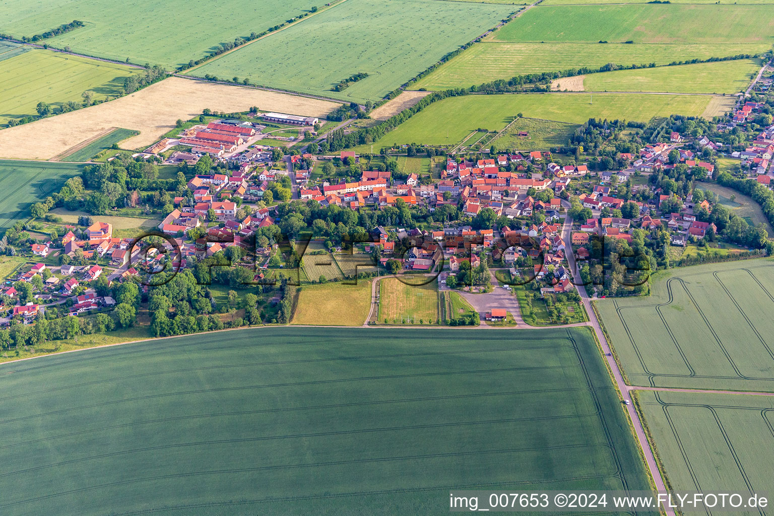 Vue aérienne de Eschenbergen dans le département Thuringe, Allemagne