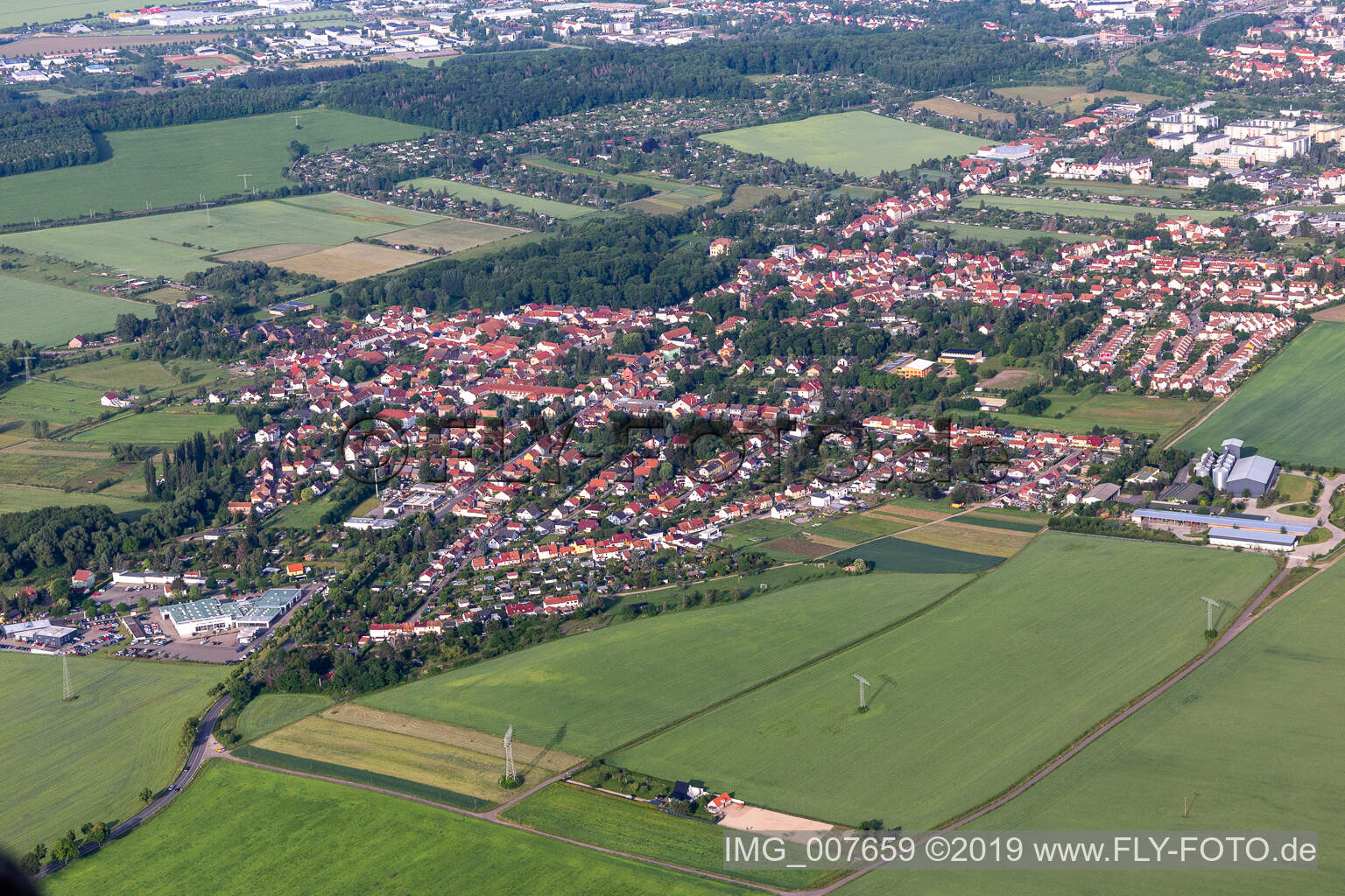 Vue aérienne de Quartier de Siebleben à Gotha dans le département Thuringe, Allemagne