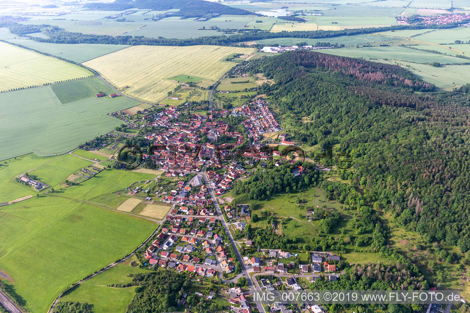 Vue aérienne de Seebergen dans le département Thuringe, Allemagne