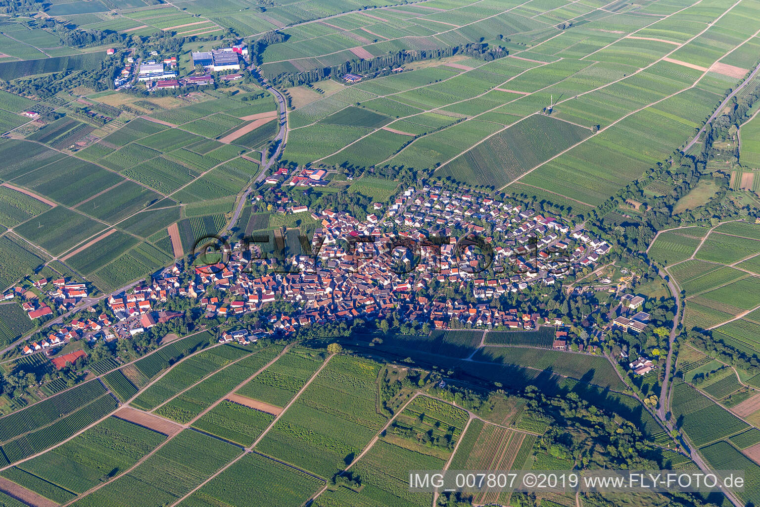 Vue aérienne de Ilbesheim bei Landau in der Pfalz dans le département Rhénanie-Palatinat, Allemagne