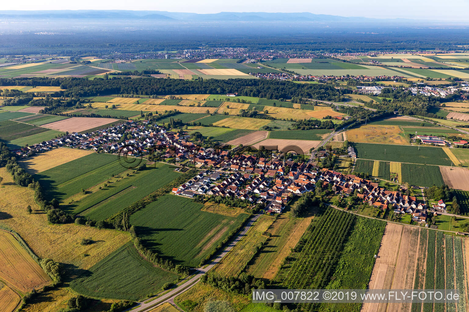 Vue aérienne de Erlenbach bei Kandel dans le département Rhénanie-Palatinat, Allemagne