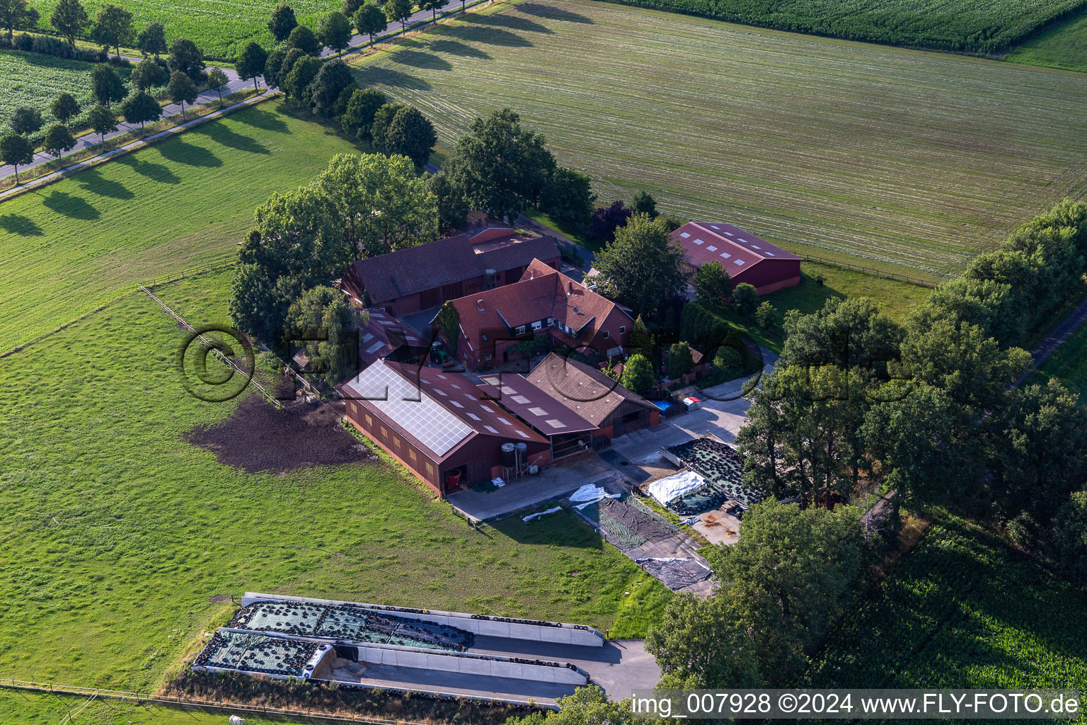 Vue oblique de Gescher dans le département Rhénanie du Nord-Westphalie, Allemagne