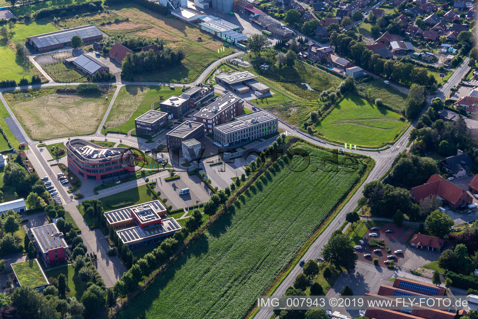 Vue aérienne de Développer le campus des Sciences de la Vie à Gescher dans le département Rhénanie du Nord-Westphalie, Allemagne