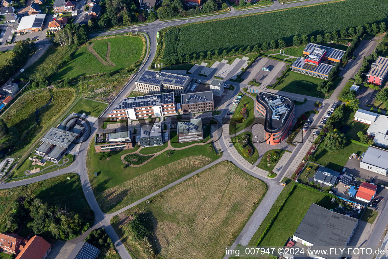 Vue aérienne de Développer le campus des Sciences de la Vie à Gescher dans le département Rhénanie du Nord-Westphalie, Allemagne