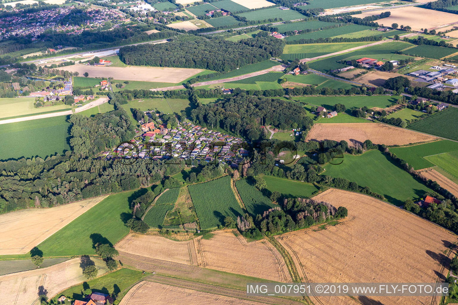 Photographie aérienne de Aire de loisirs de Waldvelen, vente familiale der Buss à Velen dans le département Rhénanie du Nord-Westphalie, Allemagne