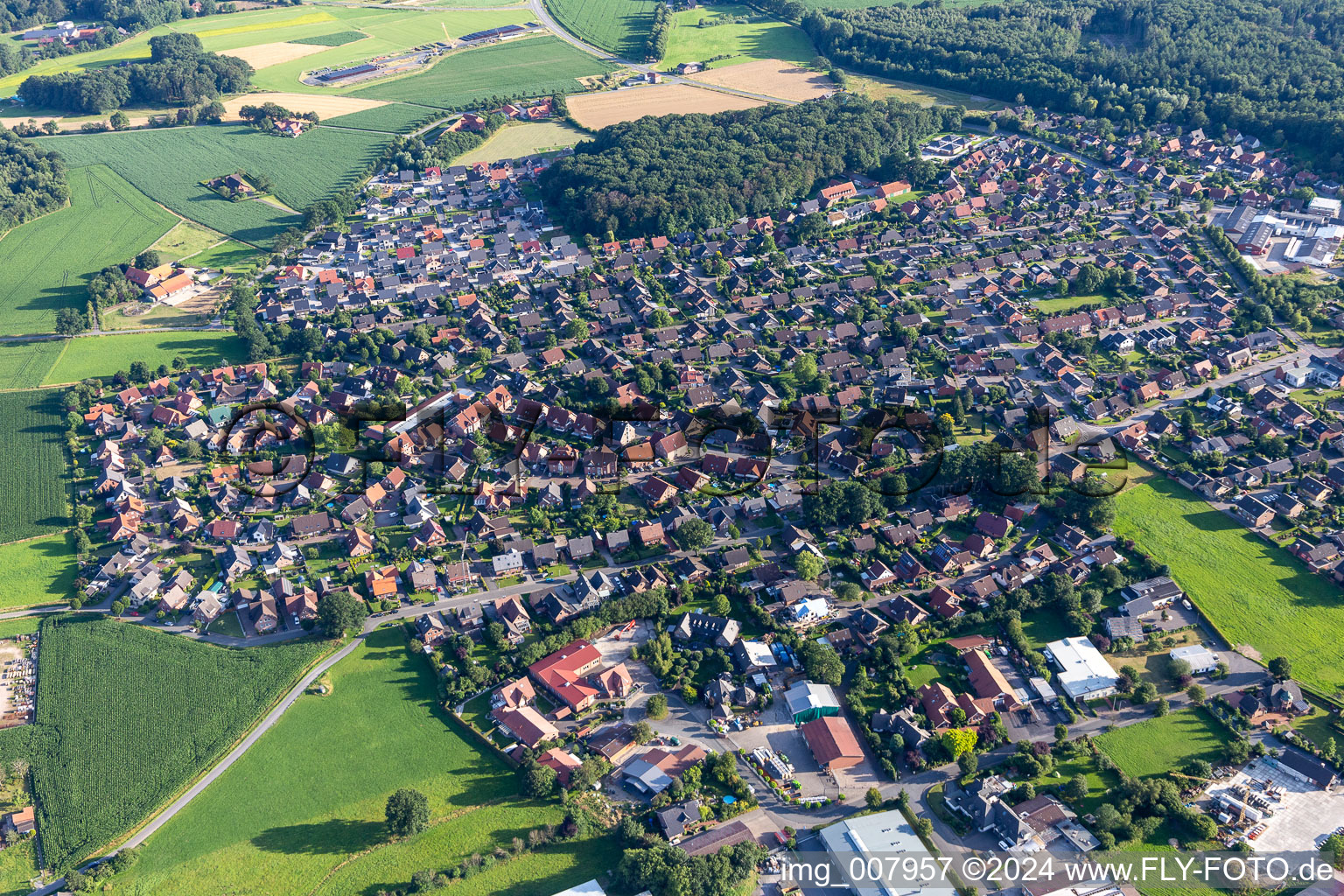 Vue aérienne de Velen dans le département Rhénanie du Nord-Westphalie, Allemagne