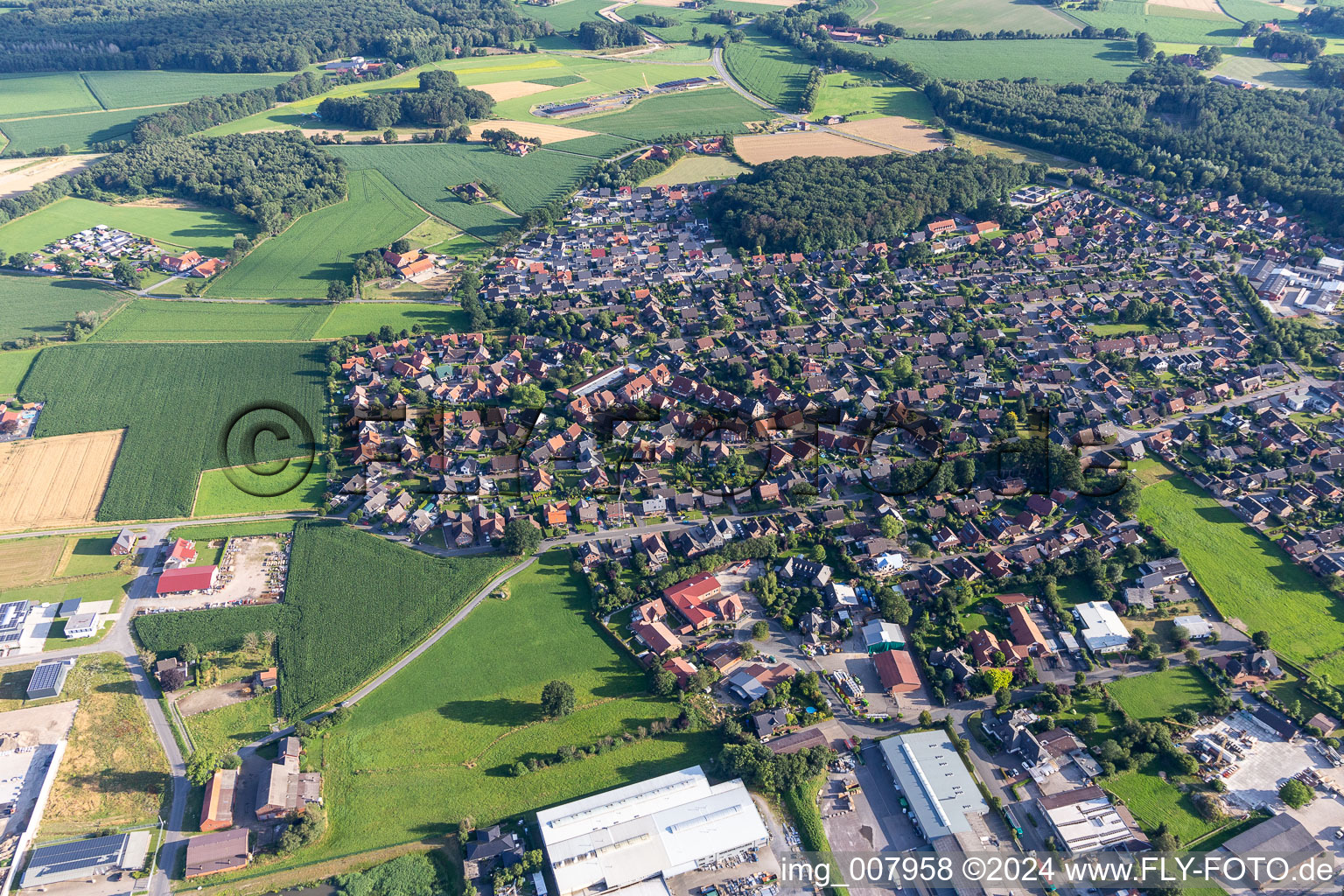 Vue aérienne de Velen dans le département Rhénanie du Nord-Westphalie, Allemagne