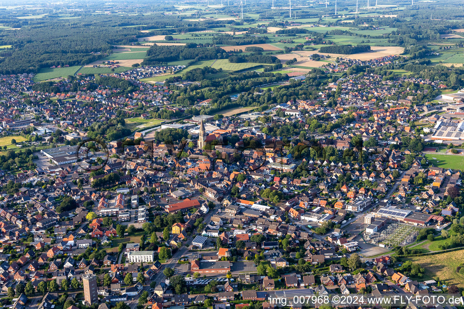 Vue oblique de Stadtlohn dans le département Rhénanie du Nord-Westphalie, Allemagne