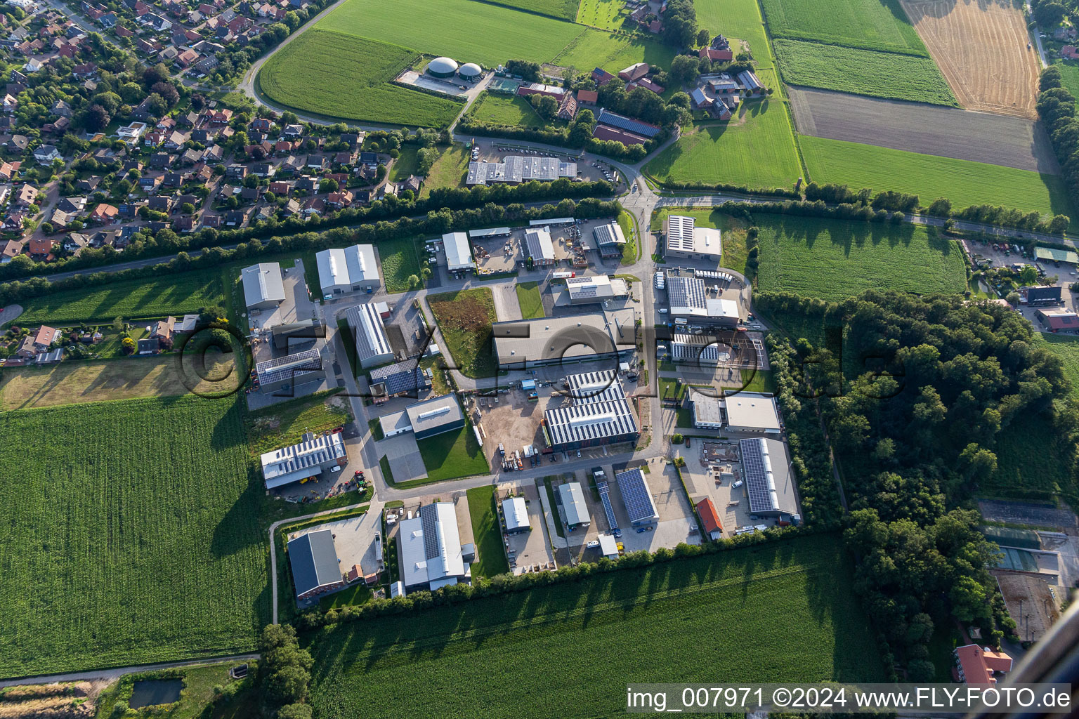 Vue aérienne de Zone industrielle Konrad Zuse Ring à Vreden dans le département Rhénanie du Nord-Westphalie, Allemagne