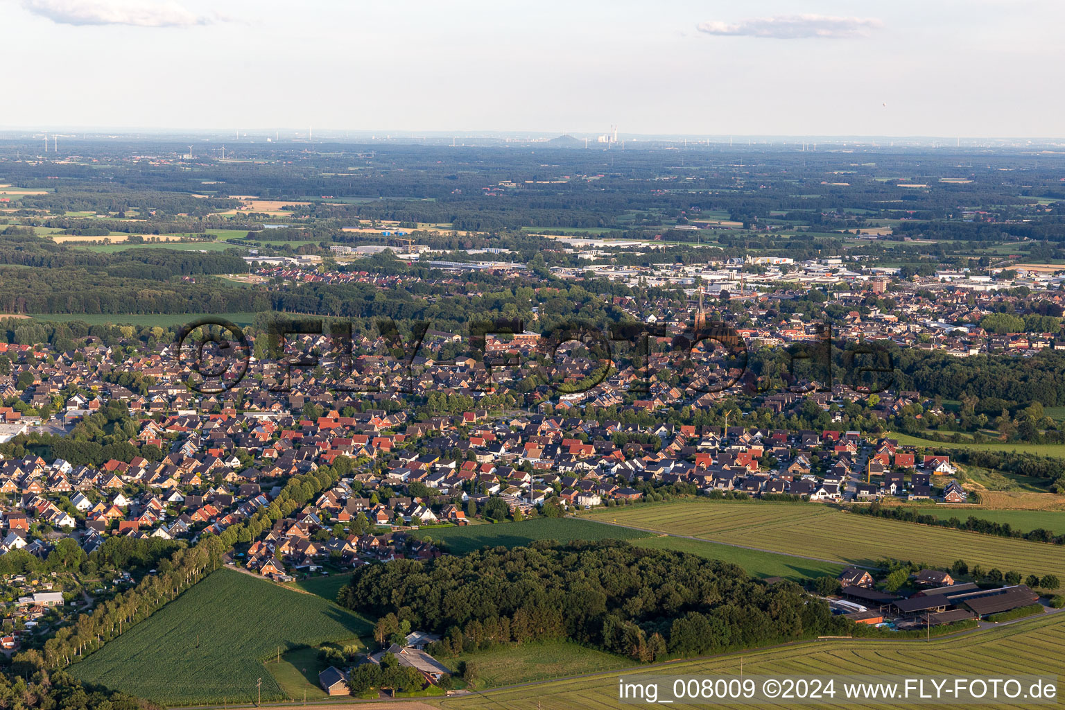 Vue aérienne de Rhede dans le département Rhénanie du Nord-Westphalie, Allemagne