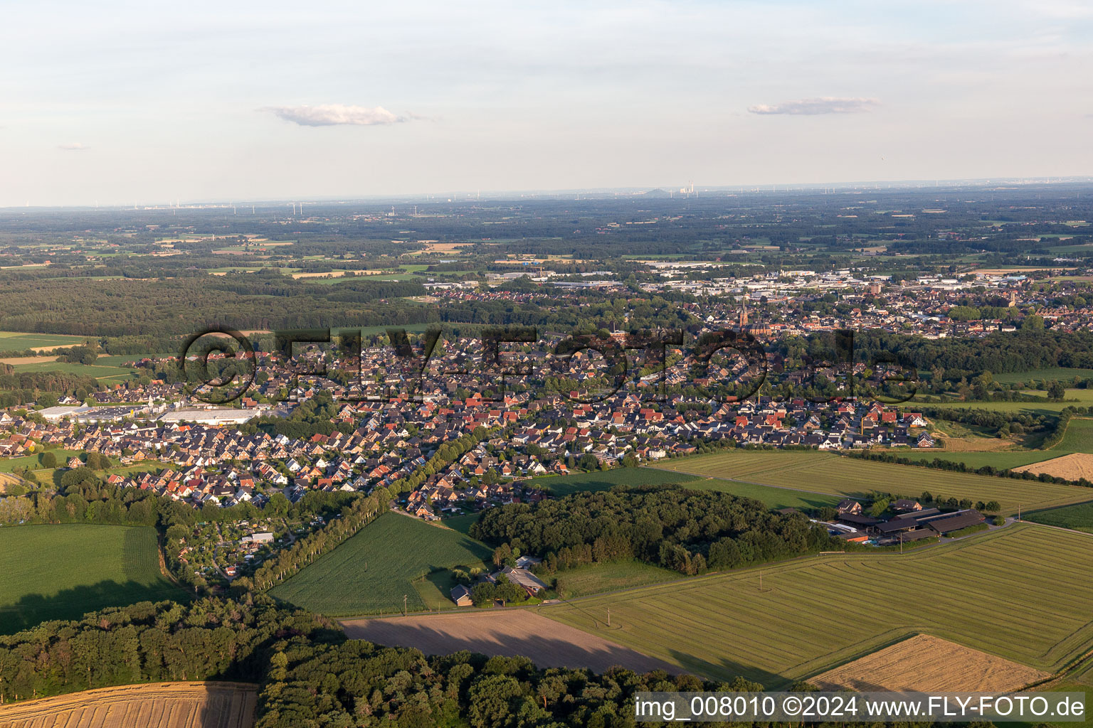 Vue aérienne de Rhede dans le département Rhénanie du Nord-Westphalie, Allemagne