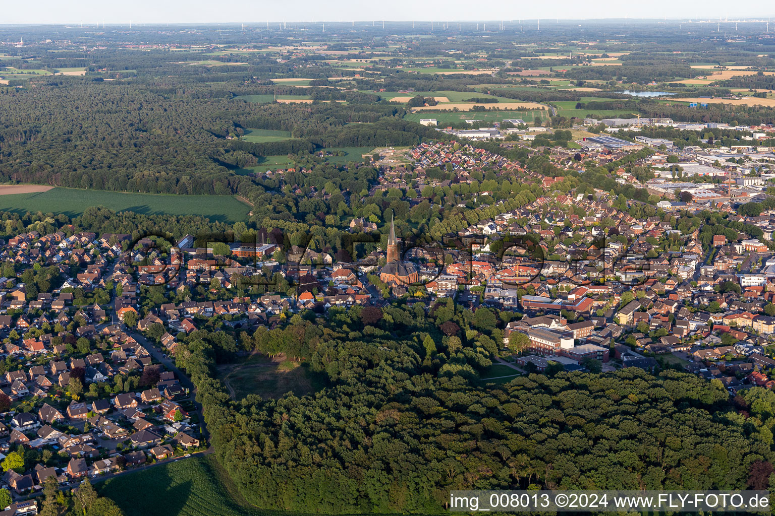 Vue oblique de Rhede dans le département Rhénanie du Nord-Westphalie, Allemagne