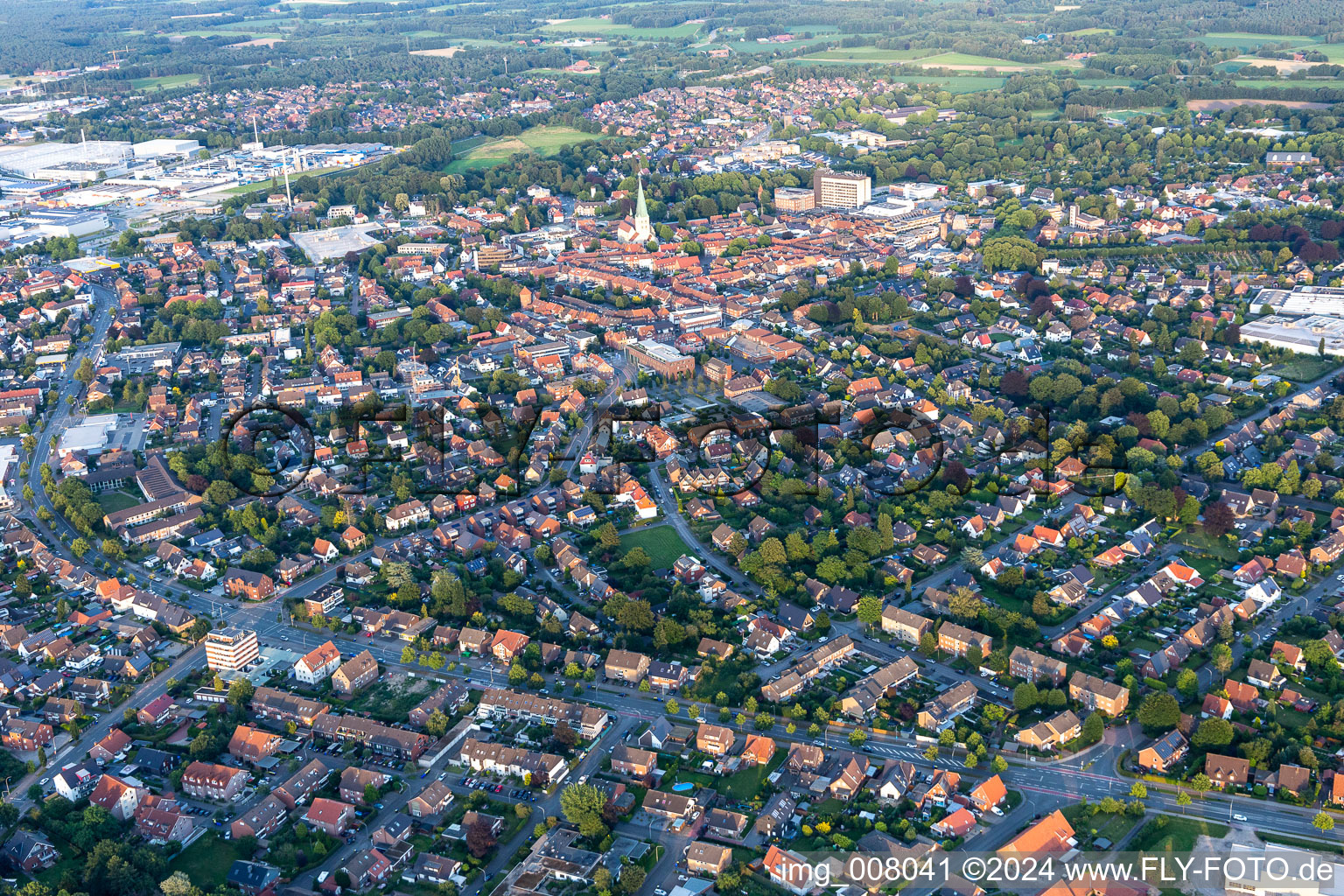 Quartier Hoxfeld in Borken dans le département Rhénanie du Nord-Westphalie, Allemagne d'en haut