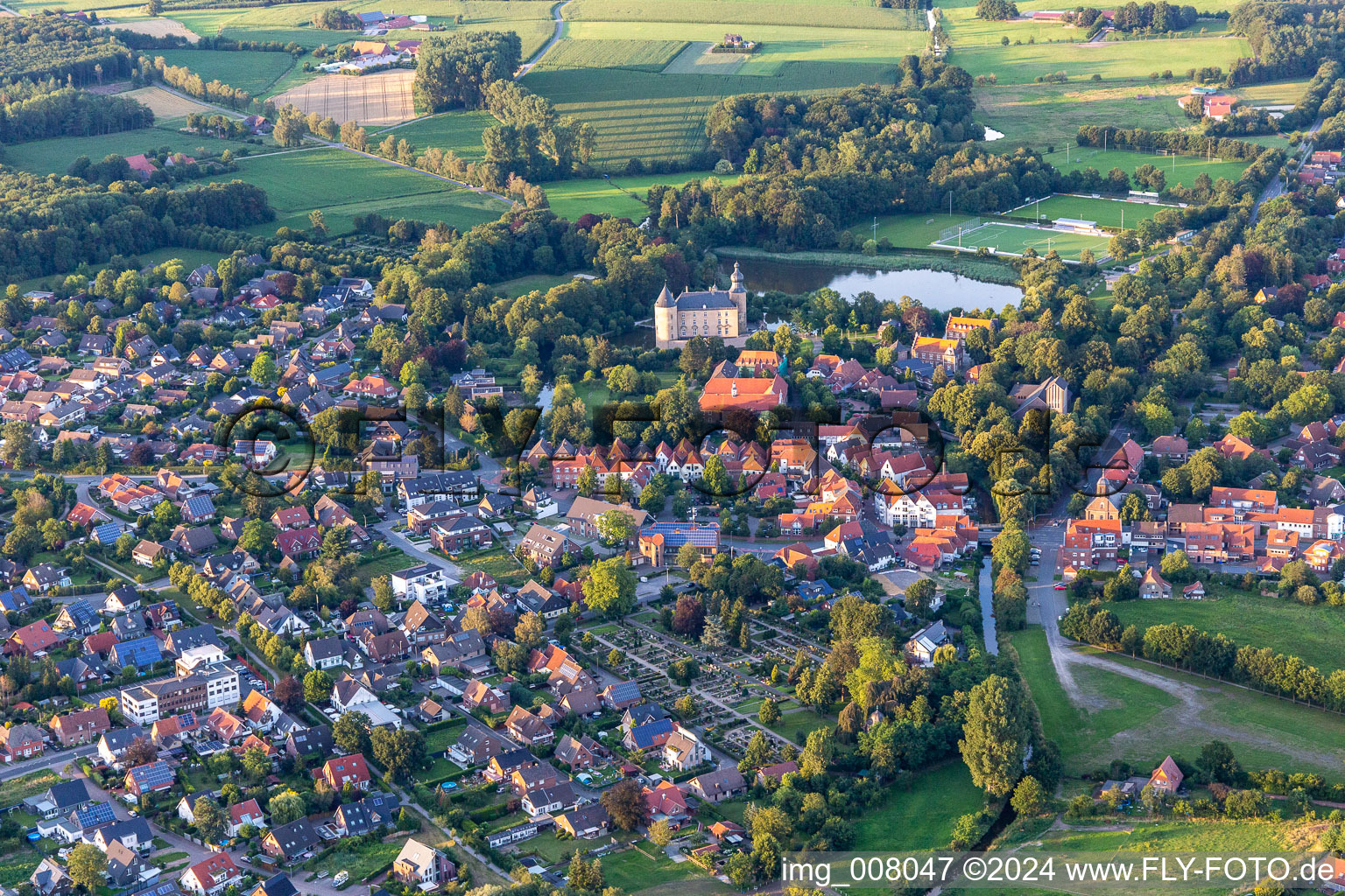 Vue aérienne de Gemen dans le département Rhénanie du Nord-Westphalie, Allemagne