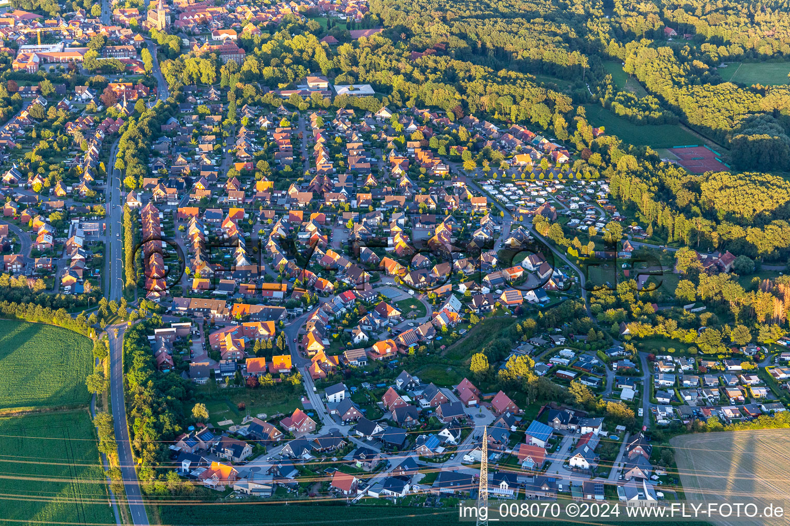 Vue oblique de Velen dans le département Rhénanie du Nord-Westphalie, Allemagne