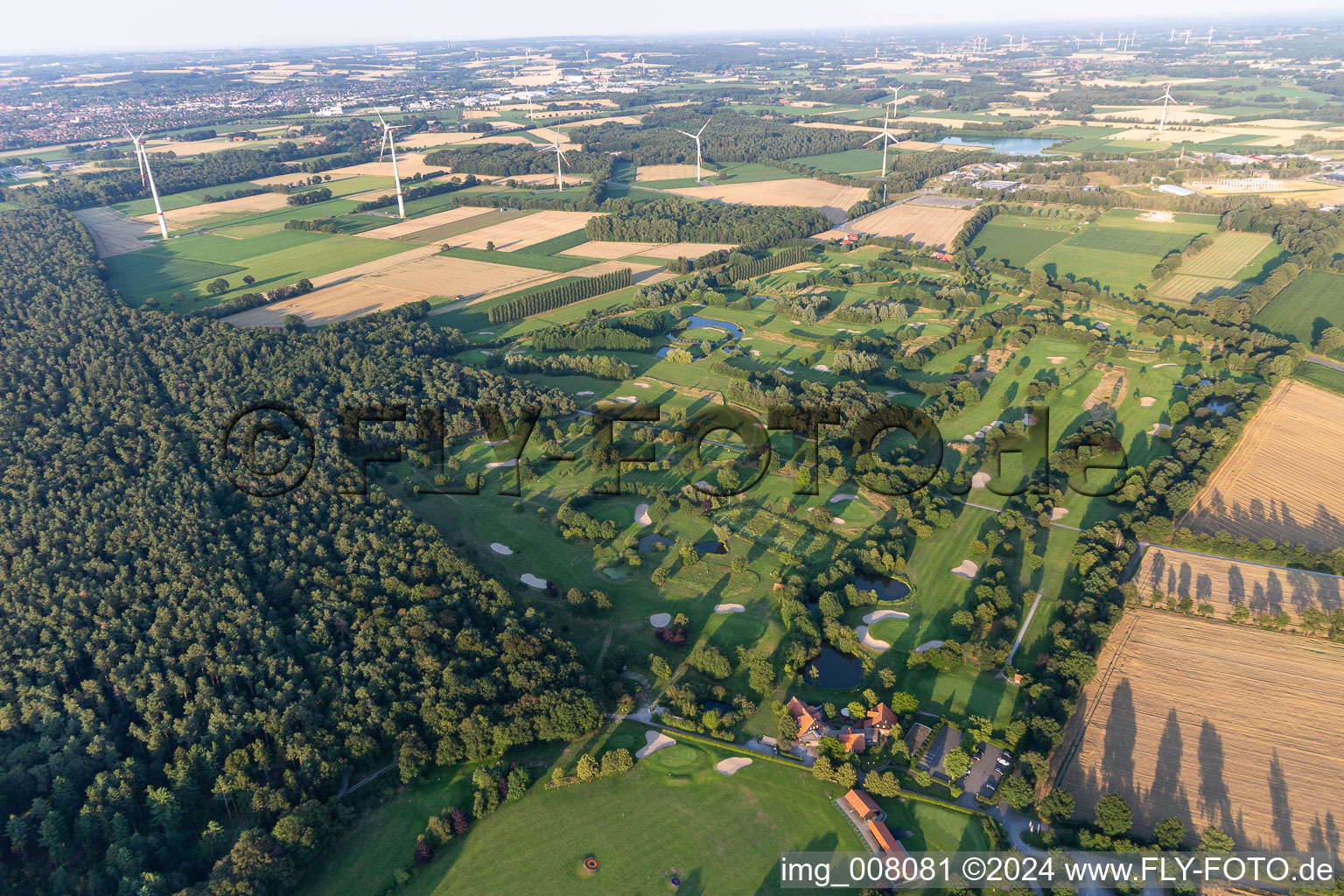 Vue aérienne de Golf et country club Coesfeld eV dans le quartier de Stevede à Coesfeld dans le département Rhénanie du Nord-Westphalie, Allemagne