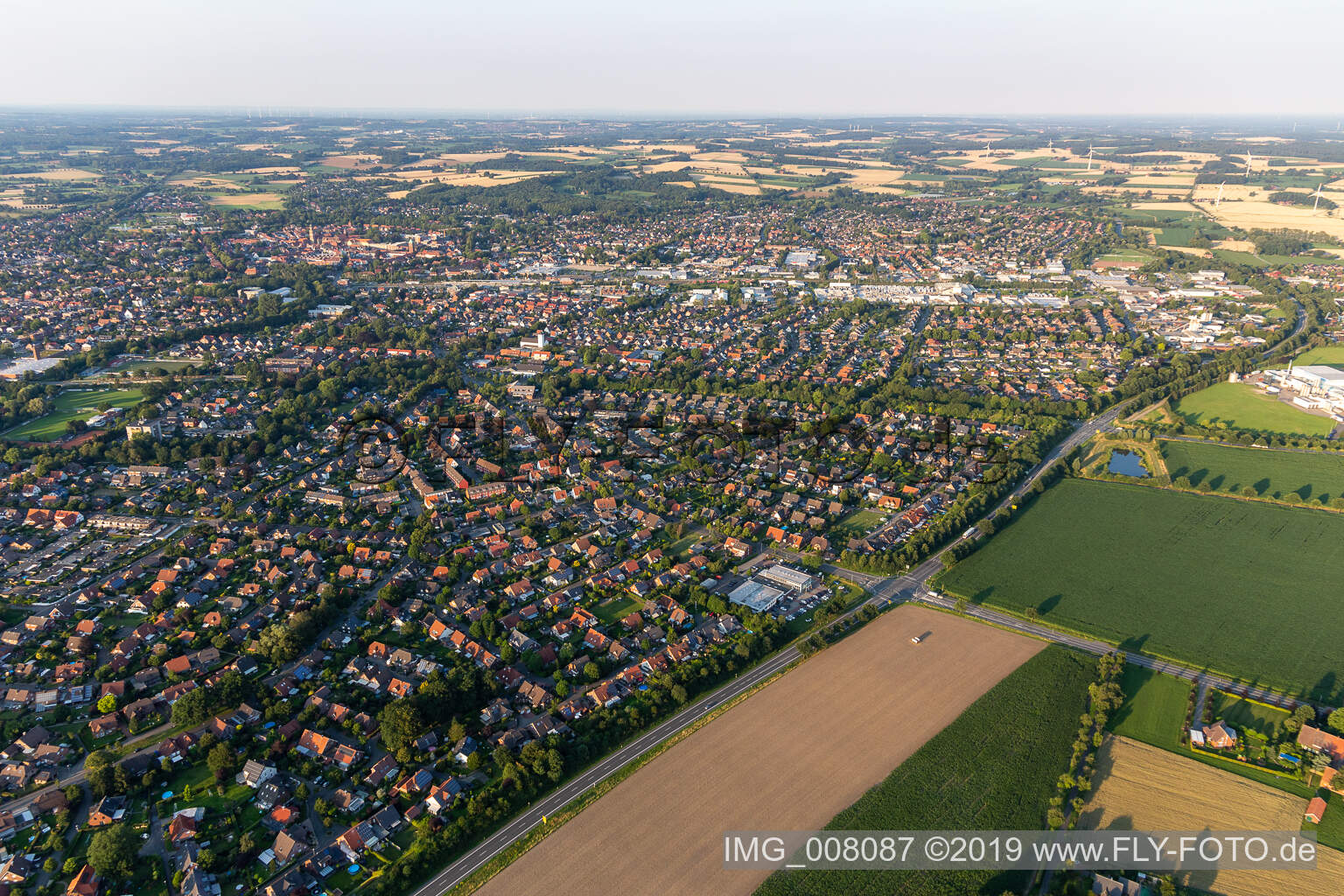 Vue aérienne de Coesfeld dans le département Rhénanie du Nord-Westphalie, Allemagne