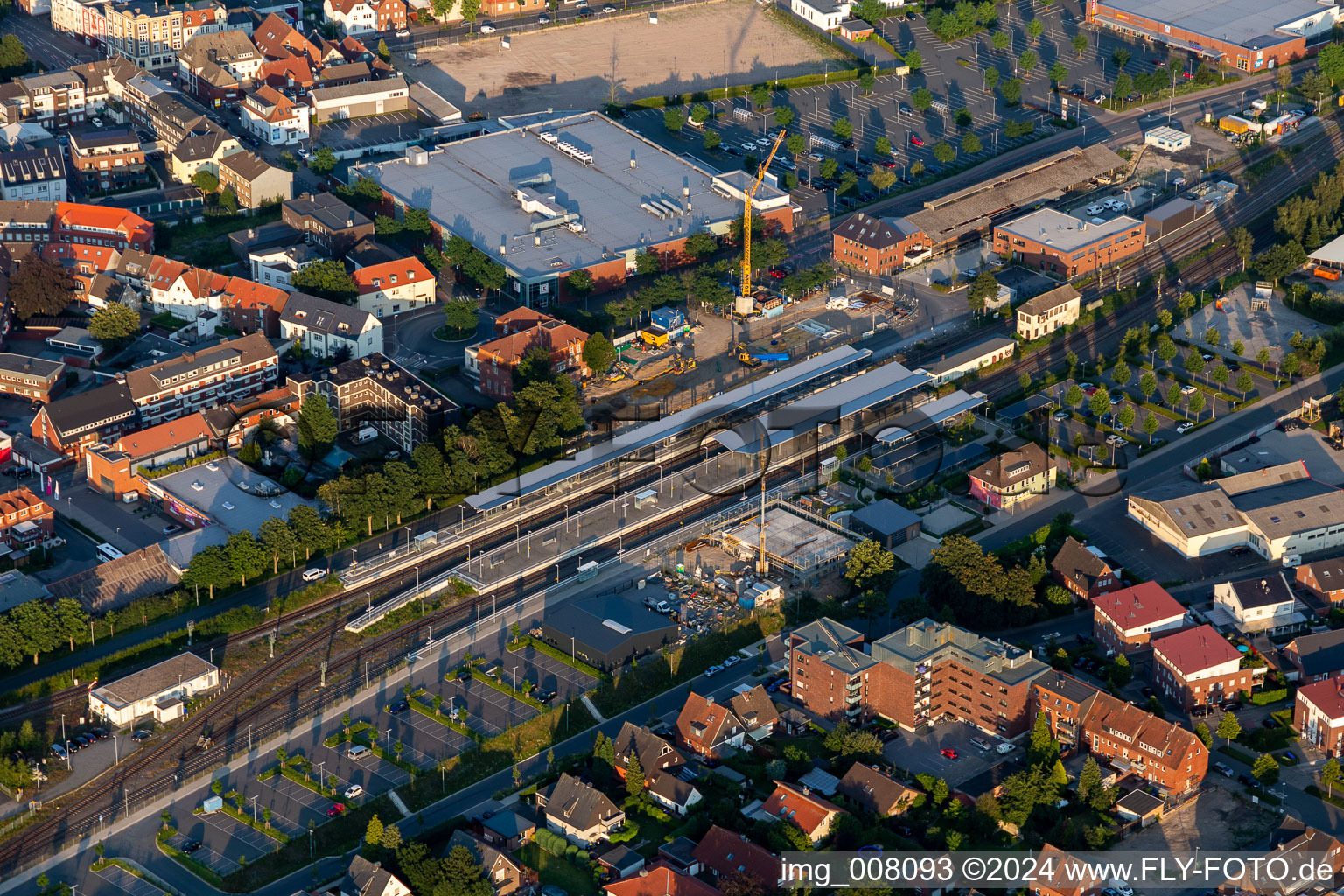 Vue aérienne de Bâtiment des voies et gares de la Deutsche Bahn à le quartier Coesfeld-Stadt in Coesfeld dans le département Rhénanie du Nord-Westphalie, Allemagne