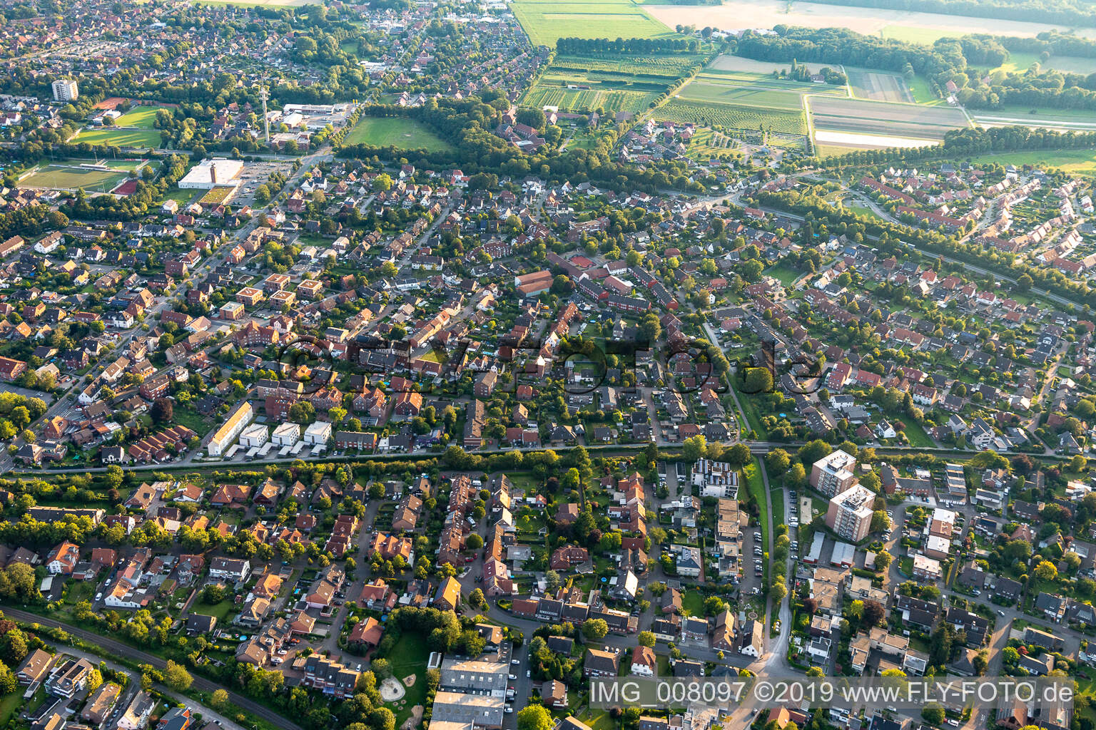 Coesfeld dans le département Rhénanie du Nord-Westphalie, Allemagne hors des airs