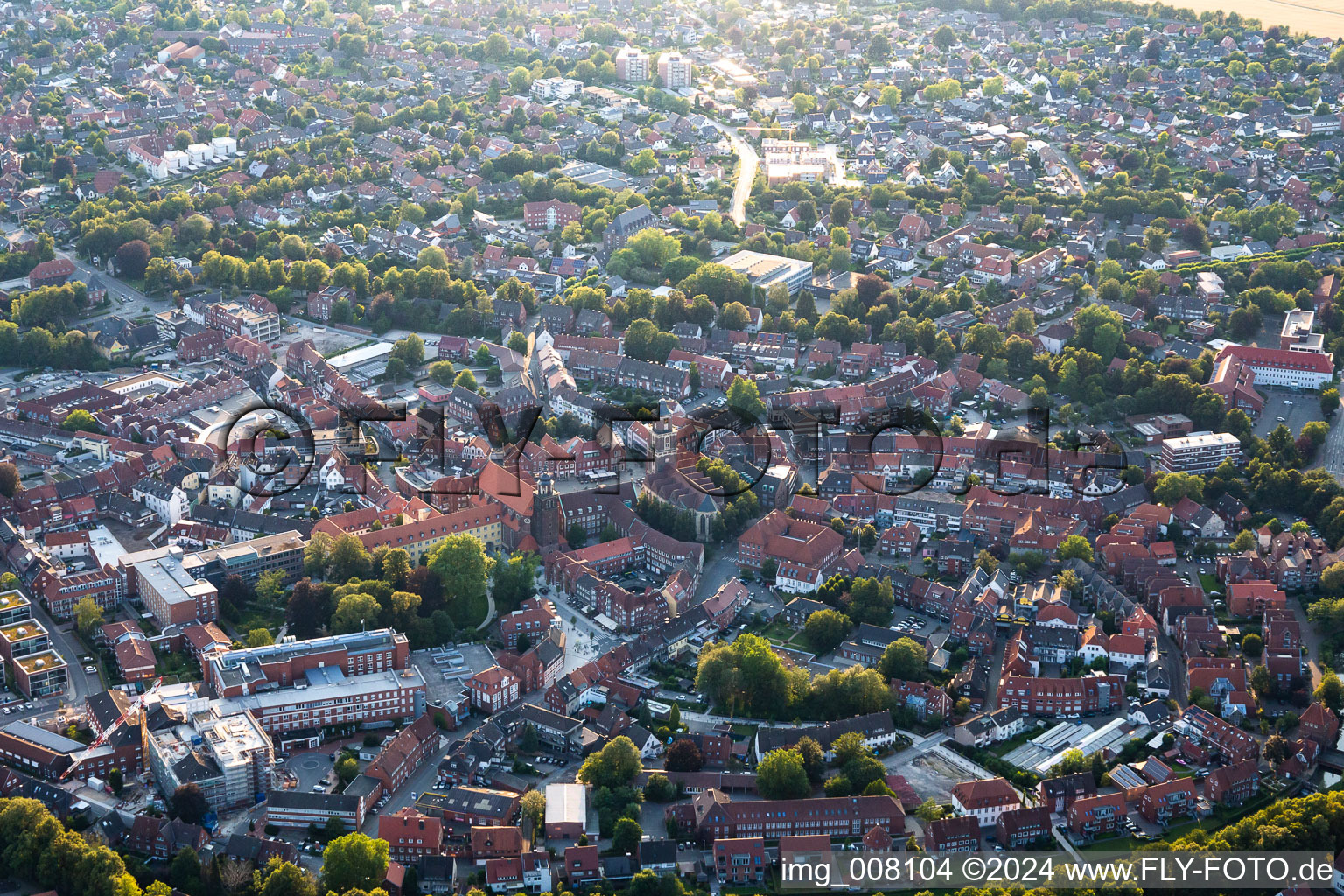 Vue aérienne de Centre-ville à Coesfeld dans le département Rhénanie du Nord-Westphalie, Allemagne