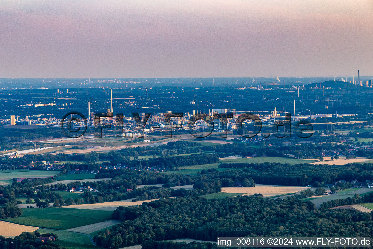 Vue aérienne de Parc chimique de Marl à le quartier Lippramsdorf in Haltern am See dans le département Rhénanie du Nord-Westphalie, Allemagne