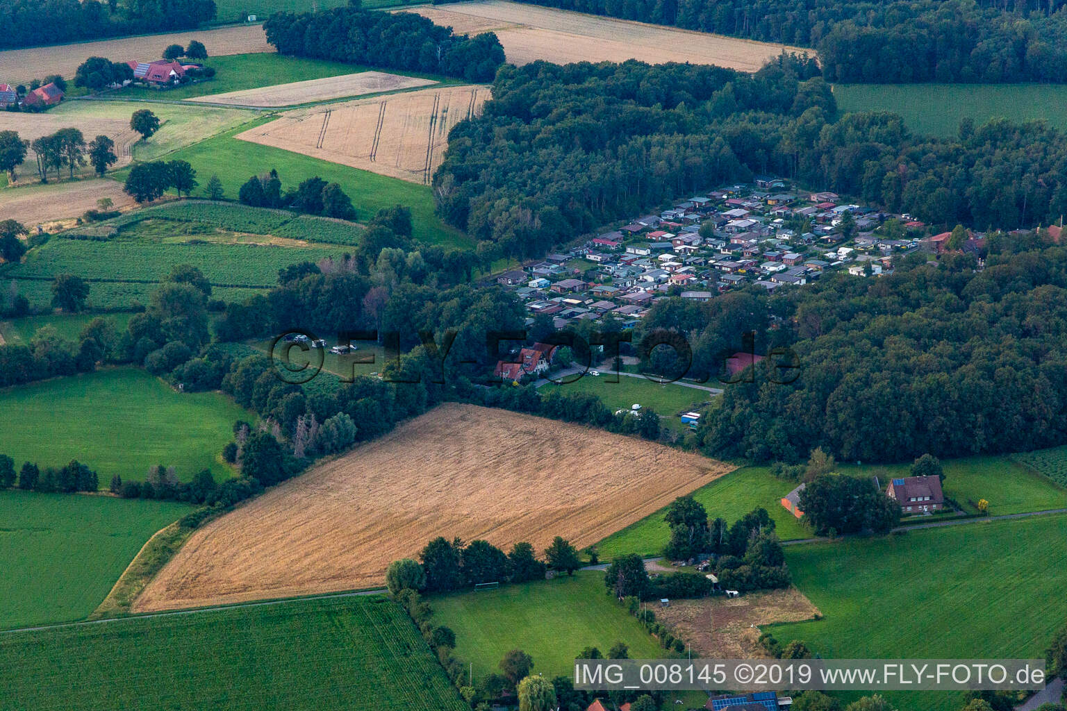 Enregistrement par drone de Aire de loisirs de Waldvelen, vente familiale der Buss à Velen dans le département Rhénanie du Nord-Westphalie, Allemagne